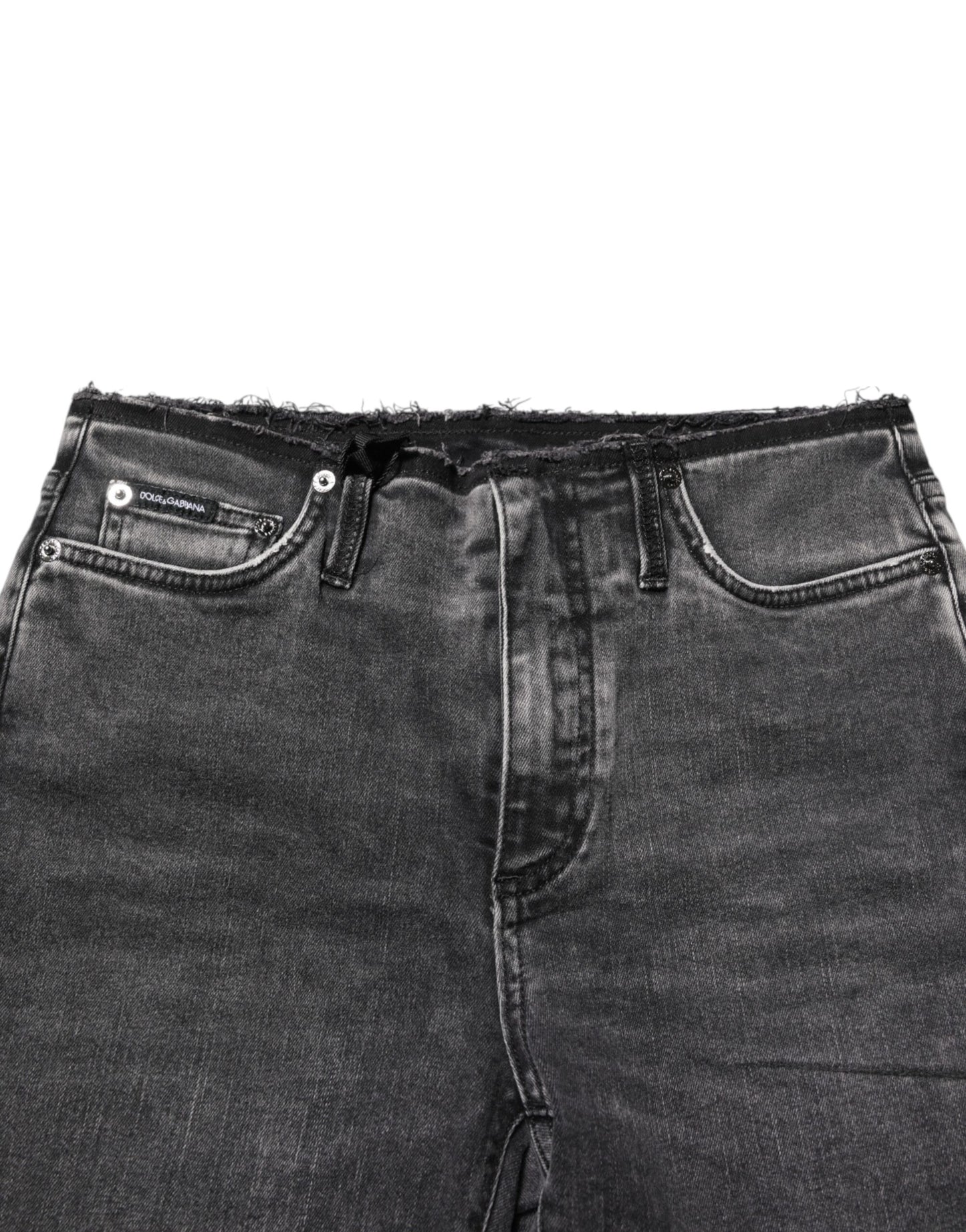 Dolce & Gabbana Gray Skinny Cotton Mid Waisted Denim Jeans Dolce & Gabbana