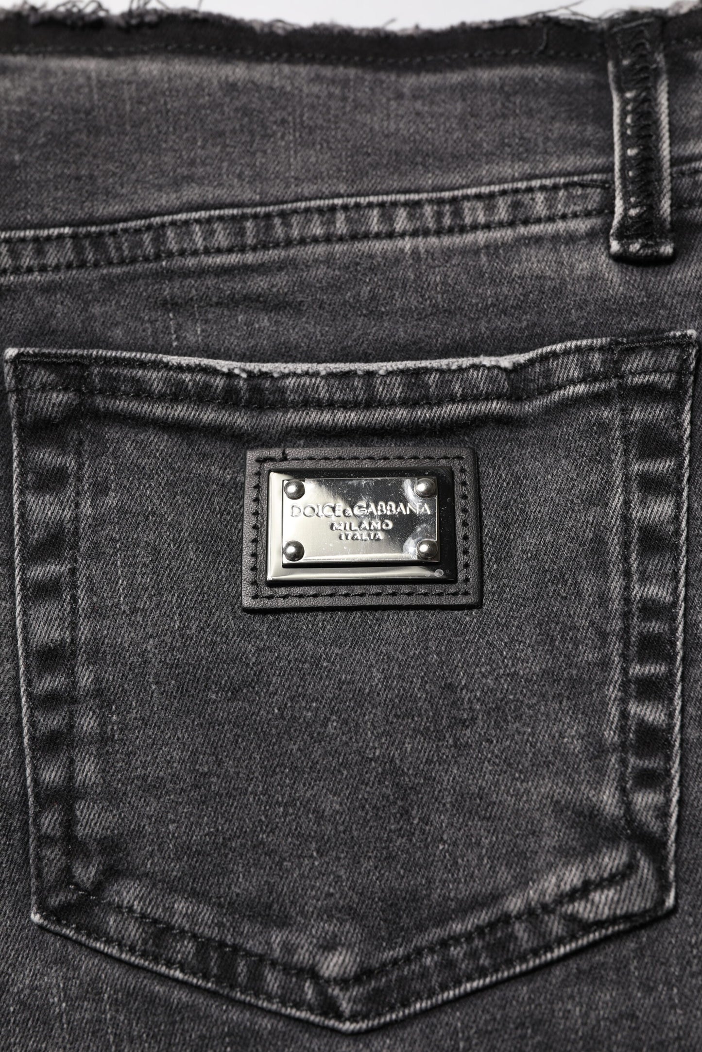 Dolce & Gabbana Gray Skinny Cotton Mid Waisted Denim Jeans Dolce & Gabbana