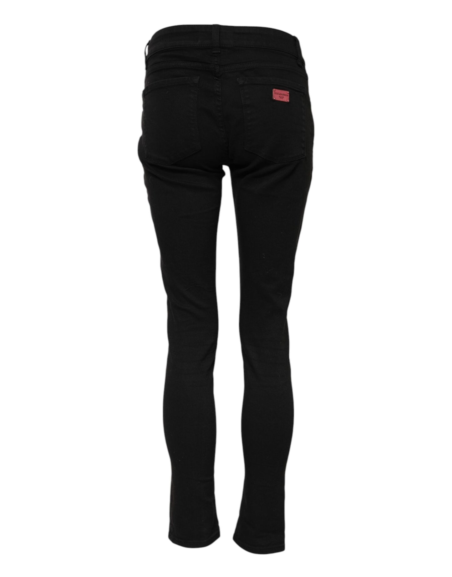 Dolce & Gabbana Black Skinny Cotton Mid Waisted Denim Jeans Dolce & Gabbana