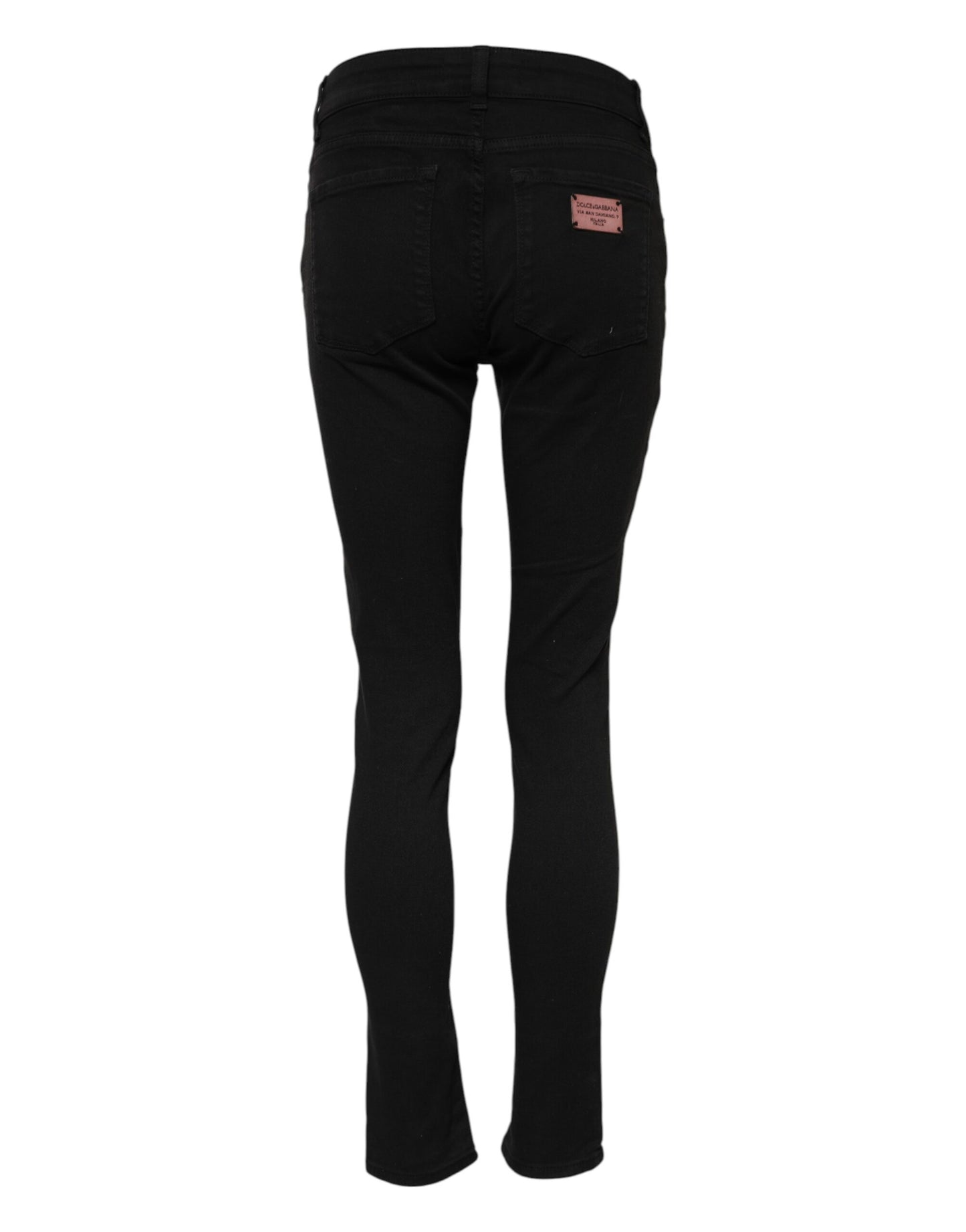 Dolce & Gabbana Black Cotton Skinny Mid Waisted Denim Jeans Dolce & Gabbana