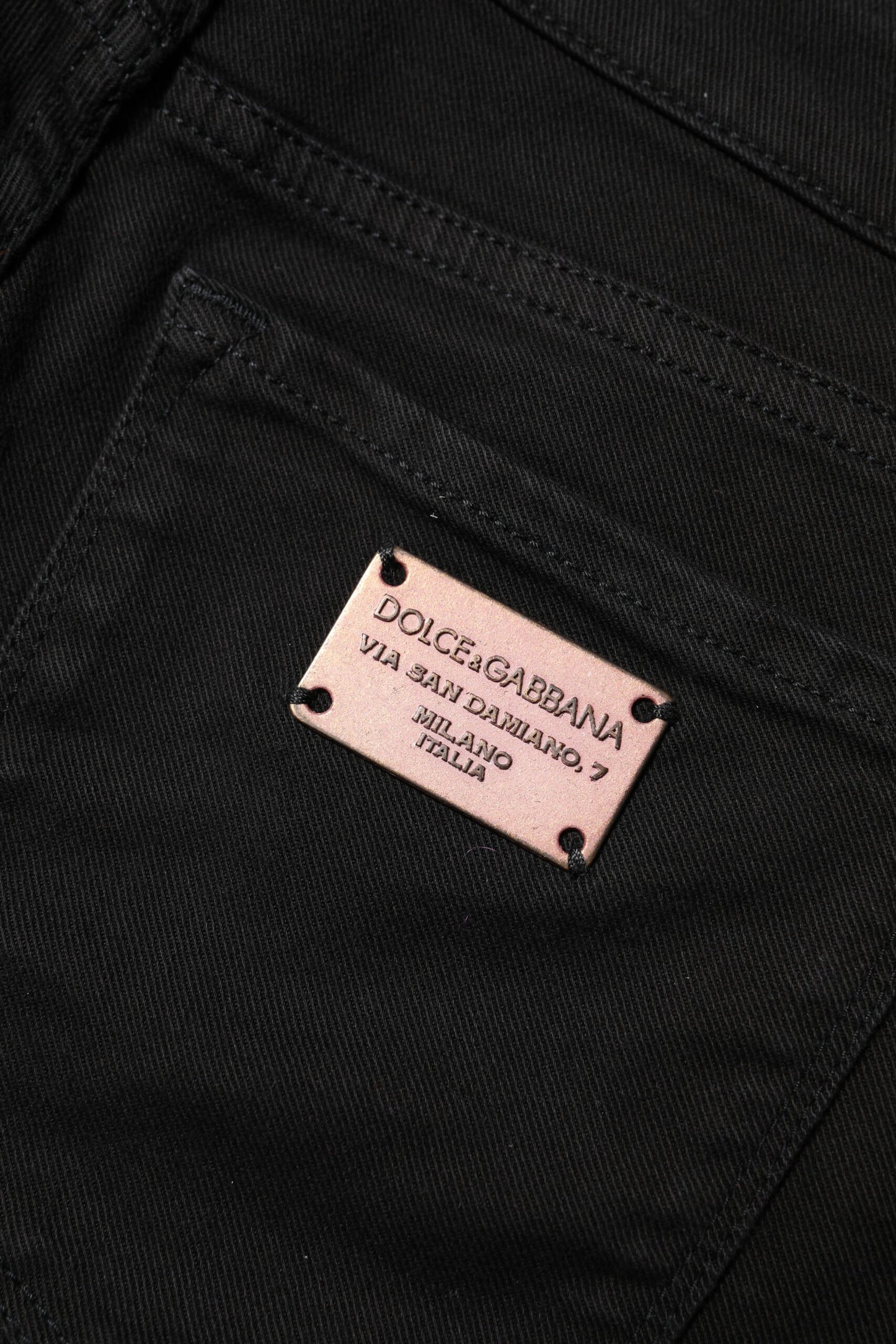 Dolce & Gabbana Black Cotton Skinny Mid Waisted Denim Jeans Dolce & Gabbana