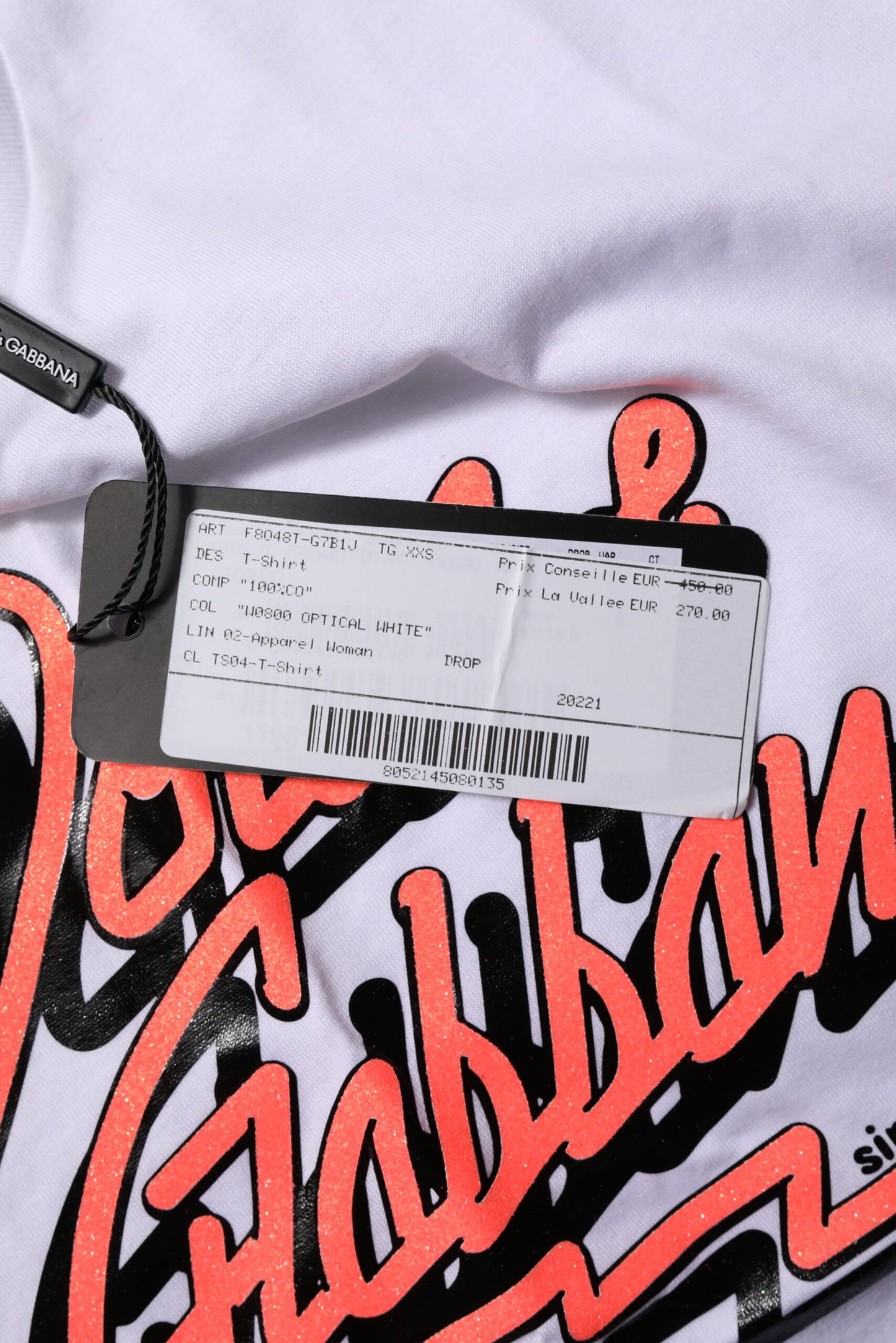 Dolce & Gabbana White Cotton Graphic Print Crew Neck T-shirt Dolce & Gabbana