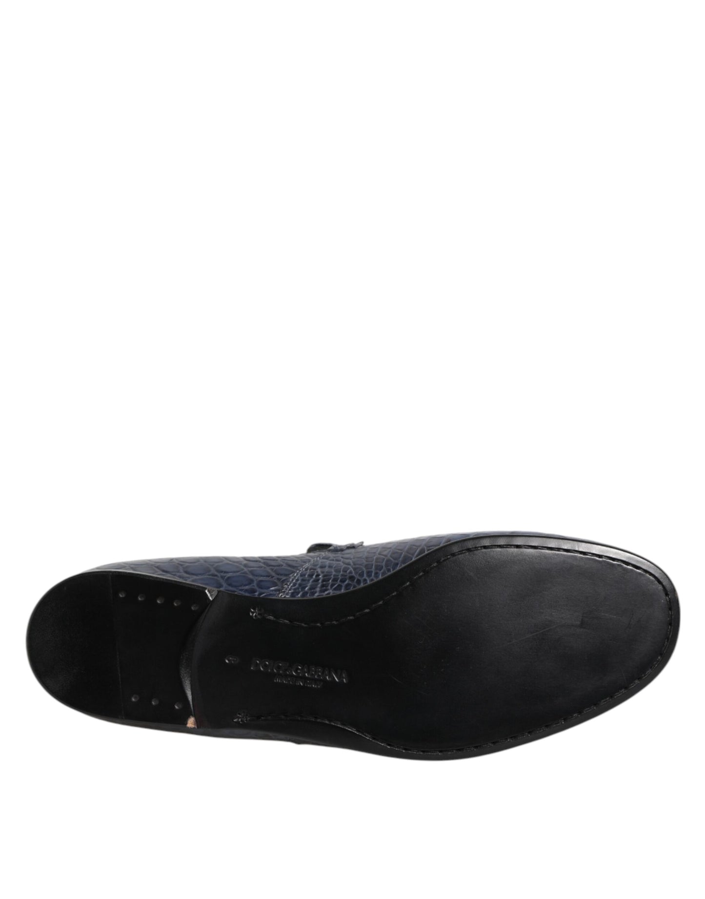 Dolce & Gabbana Blue Exotic Leather Slip On Loafers Men Dress Shoes Dolce & Gabbana
