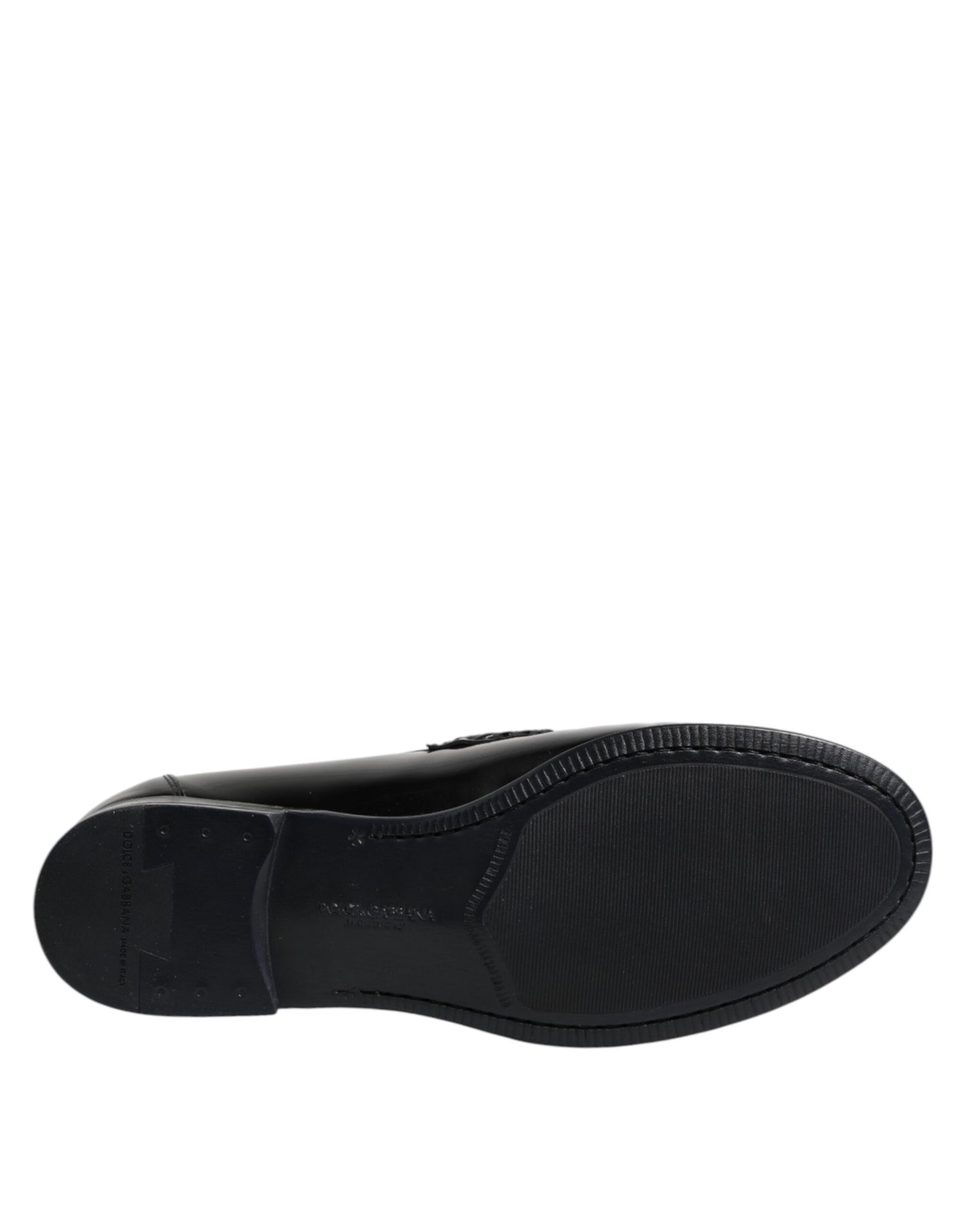 Dolce & Gabbana Black Leather Slip On Loafers Dress Shoes Dolce & Gabbana