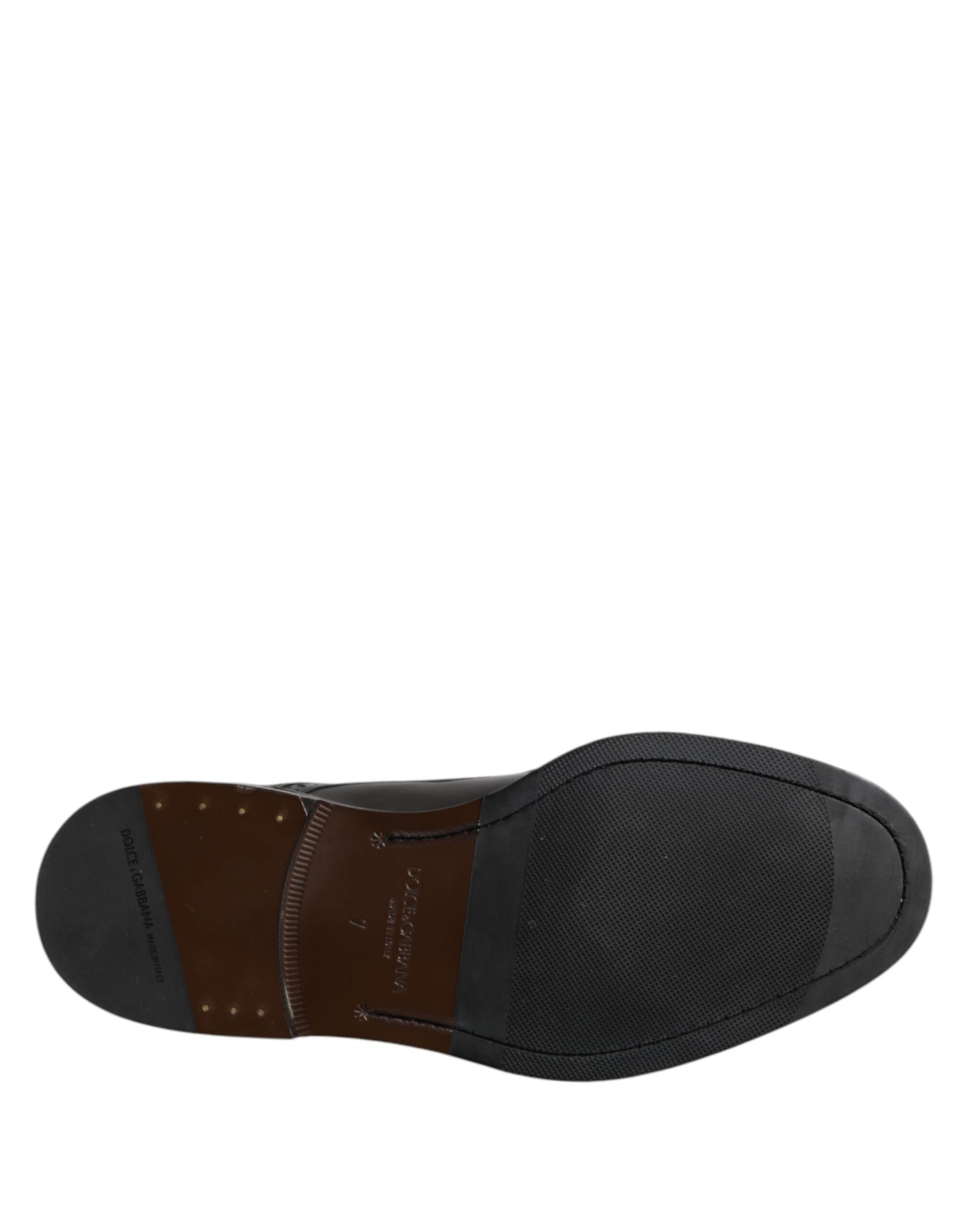 Dolce & Gabbana Black Leather Derby Wingtip Formal Shoes Dolce & Gabbana