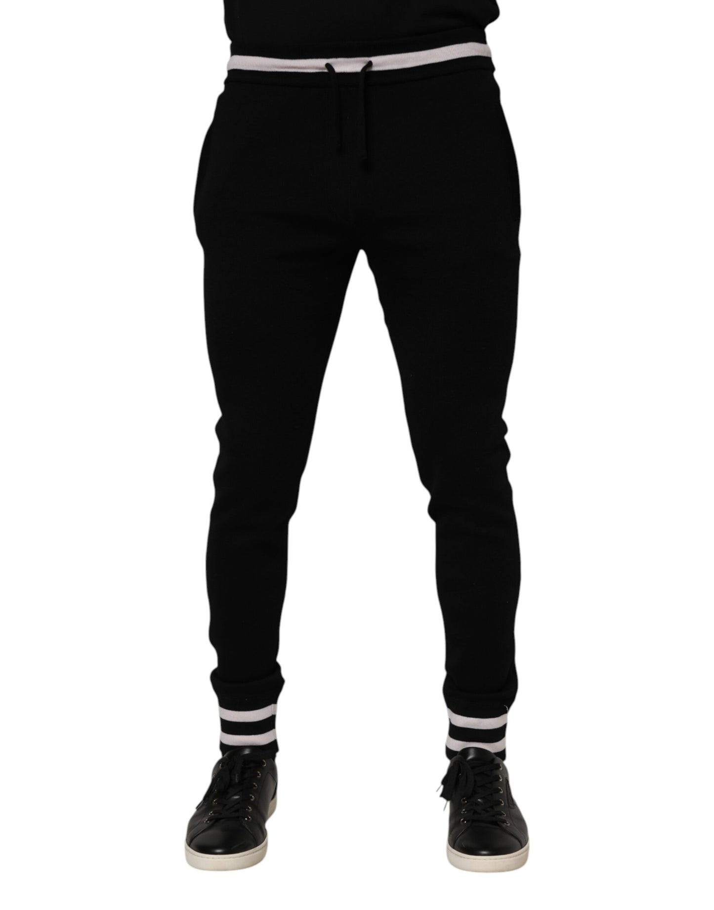 Dolce & Gabbana Black Cotton Men Jogger Sweatpants Pants Dolce & Gabbana