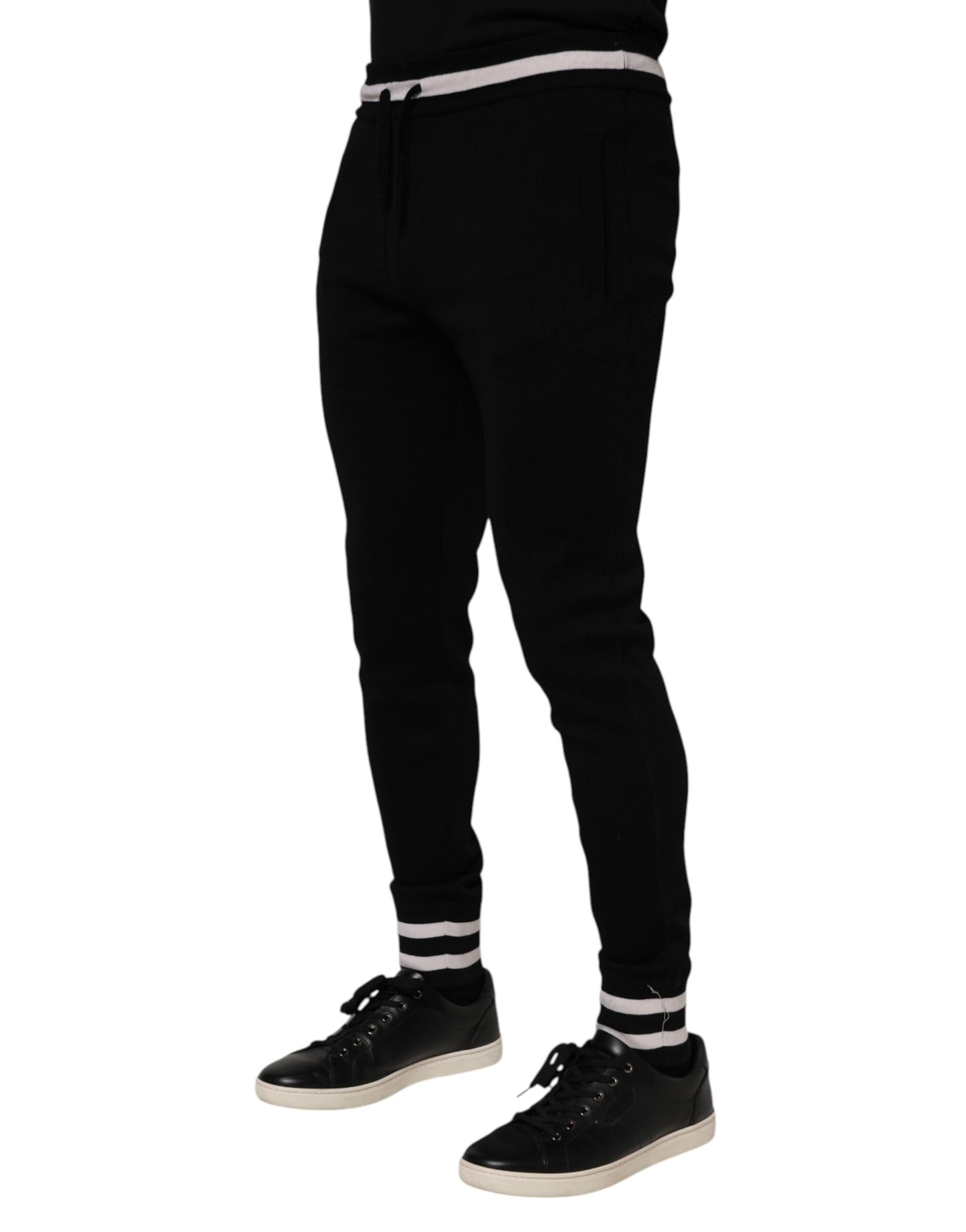 Dolce & Gabbana Black Cotton Men Jogger Sweatpants Pants Dolce & Gabbana