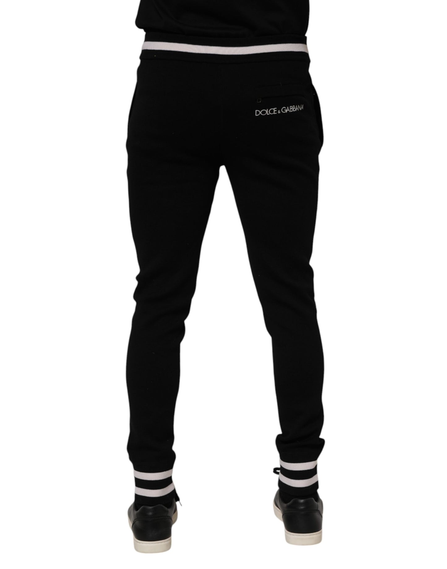 Dolce & Gabbana Black Cotton Men Jogger Sweatpants Pants Dolce & Gabbana