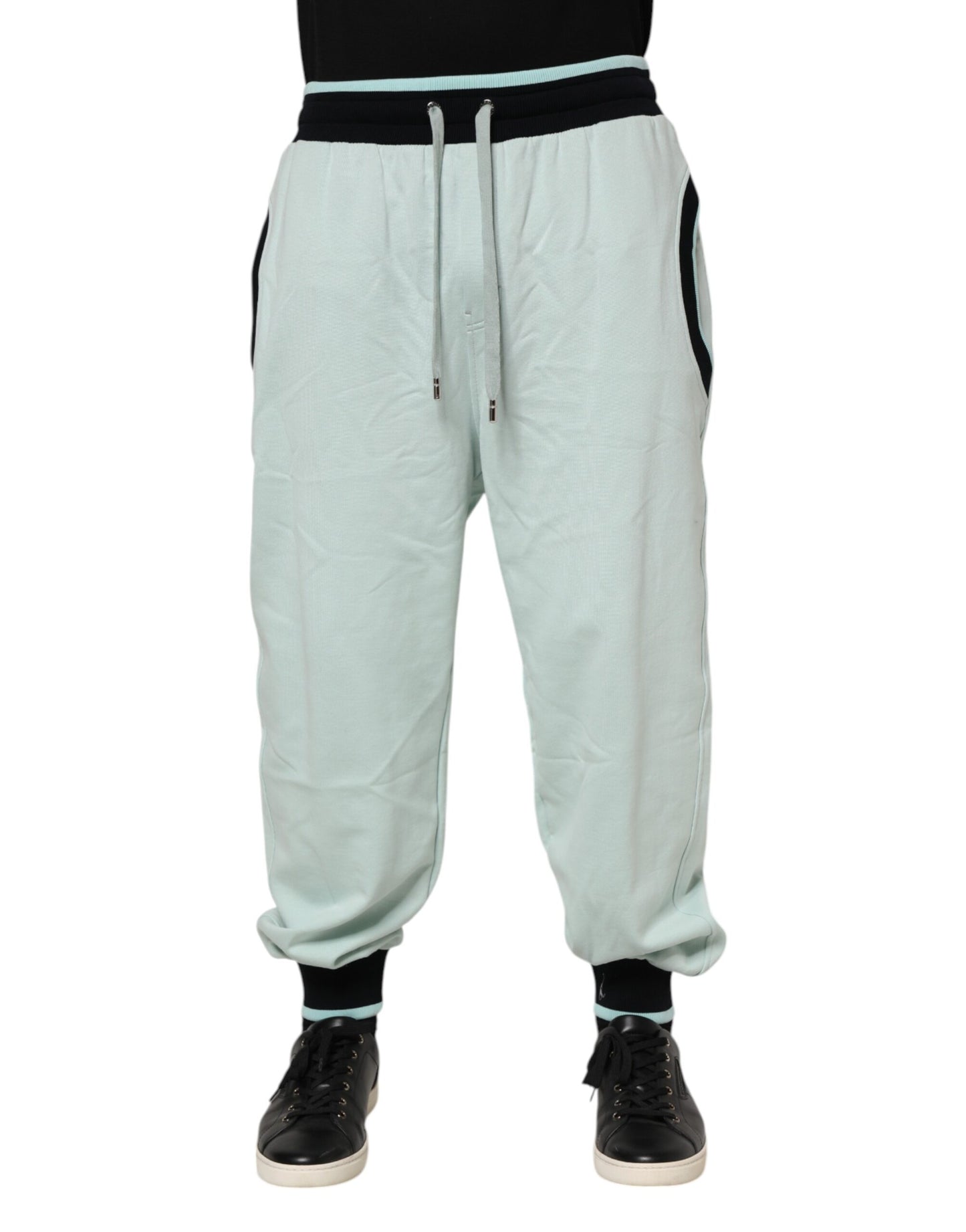 Dolce & Gabbana Light Green Cotton Men Jogger Sweatpants Pants Dolce & Gabbana