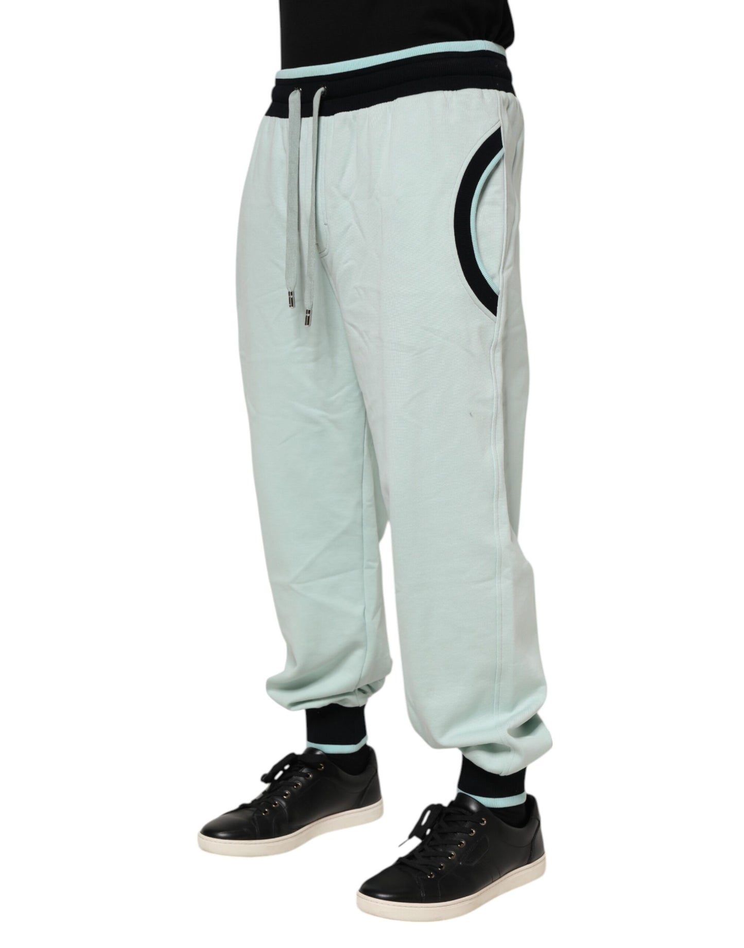 Dolce & Gabbana Light Green Cotton Men Jogger Sweatpants Pants Dolce & Gabbana
