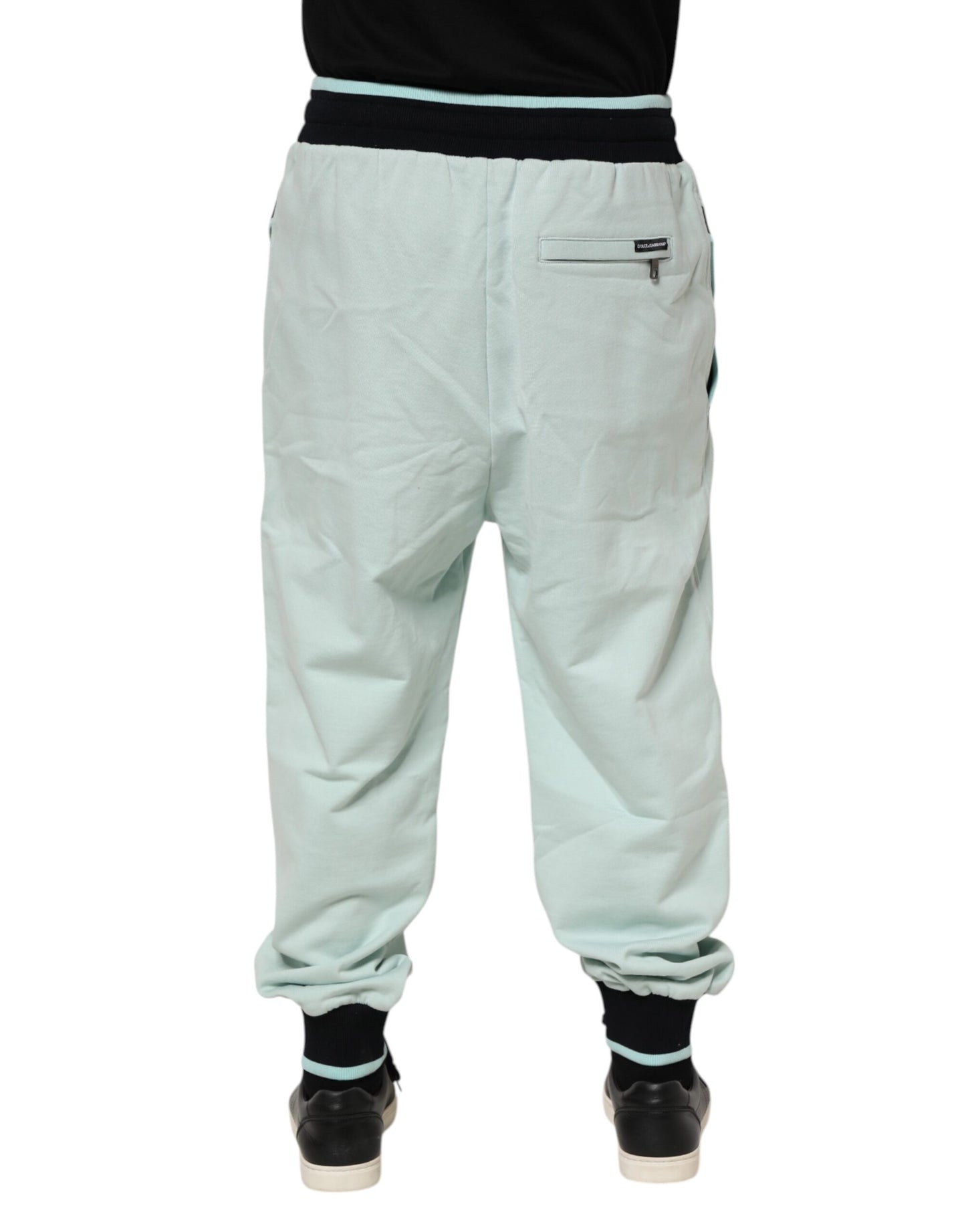 Dolce & Gabbana Light Green Cotton Men Jogger Sweatpants Pants Dolce & Gabbana