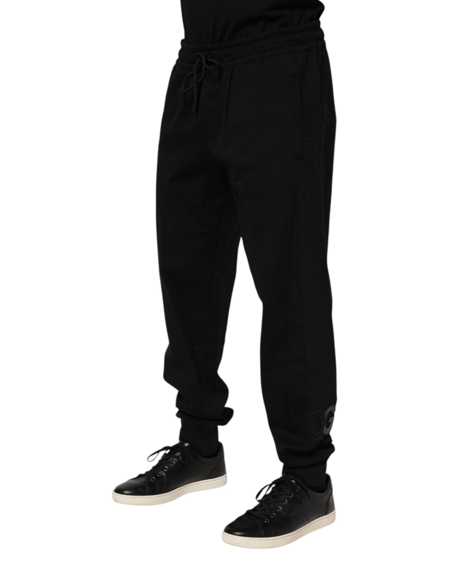 Dolce & Gabbana Black Cotton Men Jogger Sweatpants Pants Dolce & Gabbana