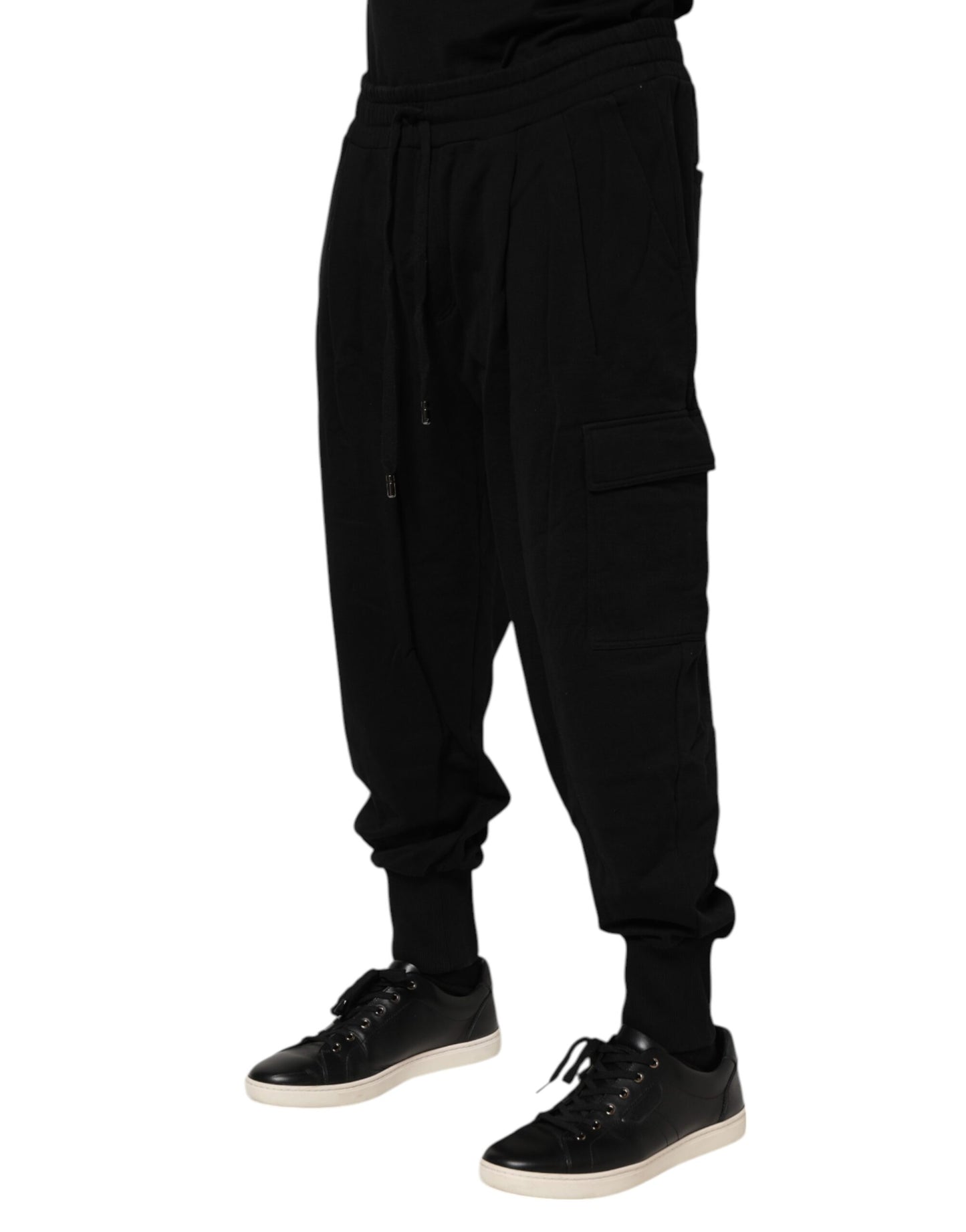Dolce & Gabbana Black Cotton Logo Jogger Sweatpants Pants Dolce & Gabbana