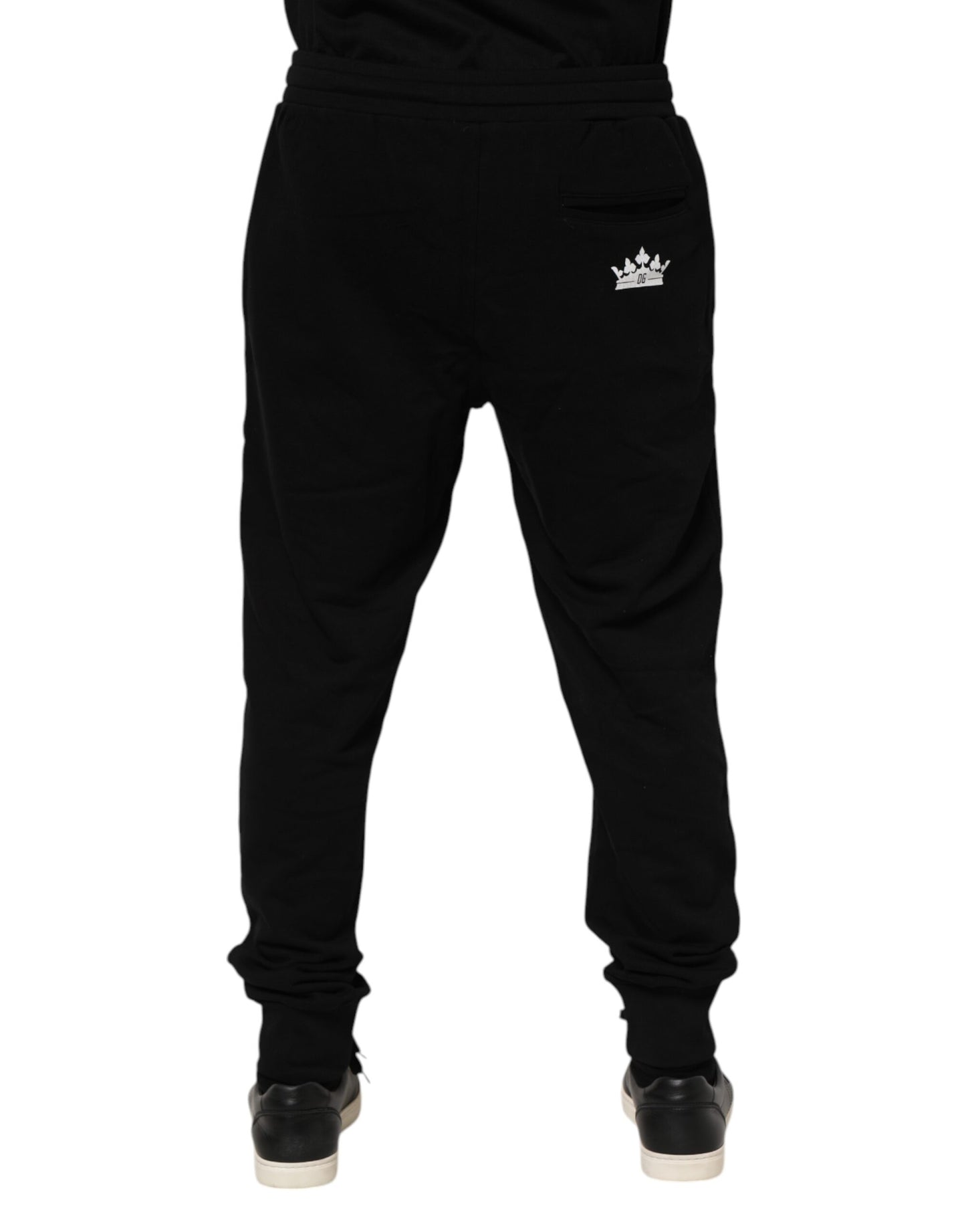 Dolce & Gabbana Black Cotton Crown Jogger Sweatpants Pants Dolce & Gabbana