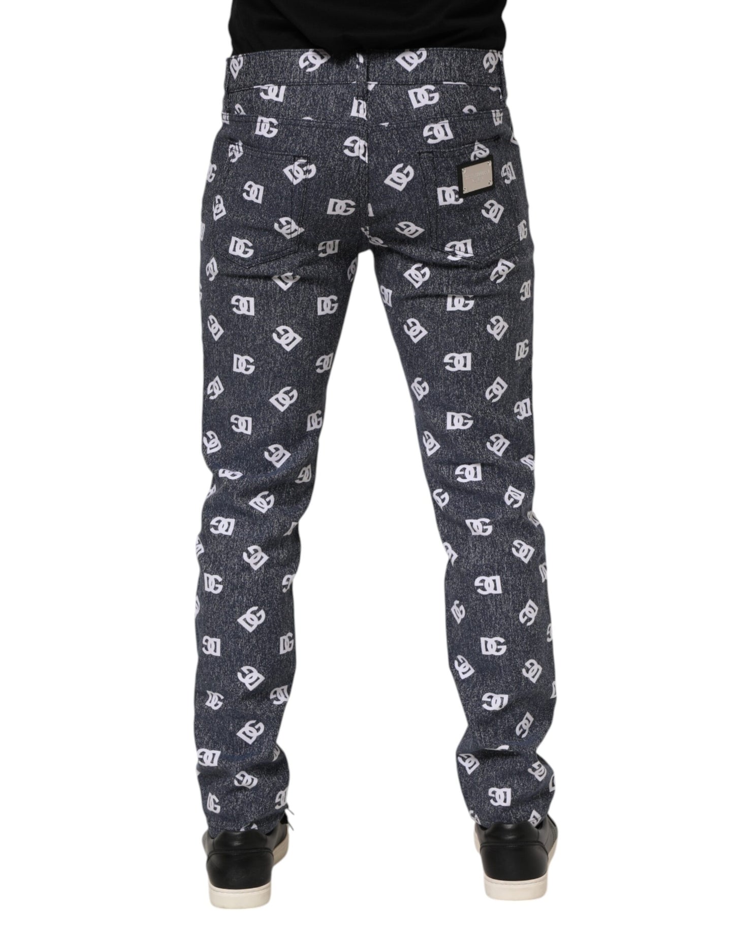 Dolce & Gabbana Dark Gray Logo Cotton Skinny Slim Denim Jeans Dolce & Gabbana