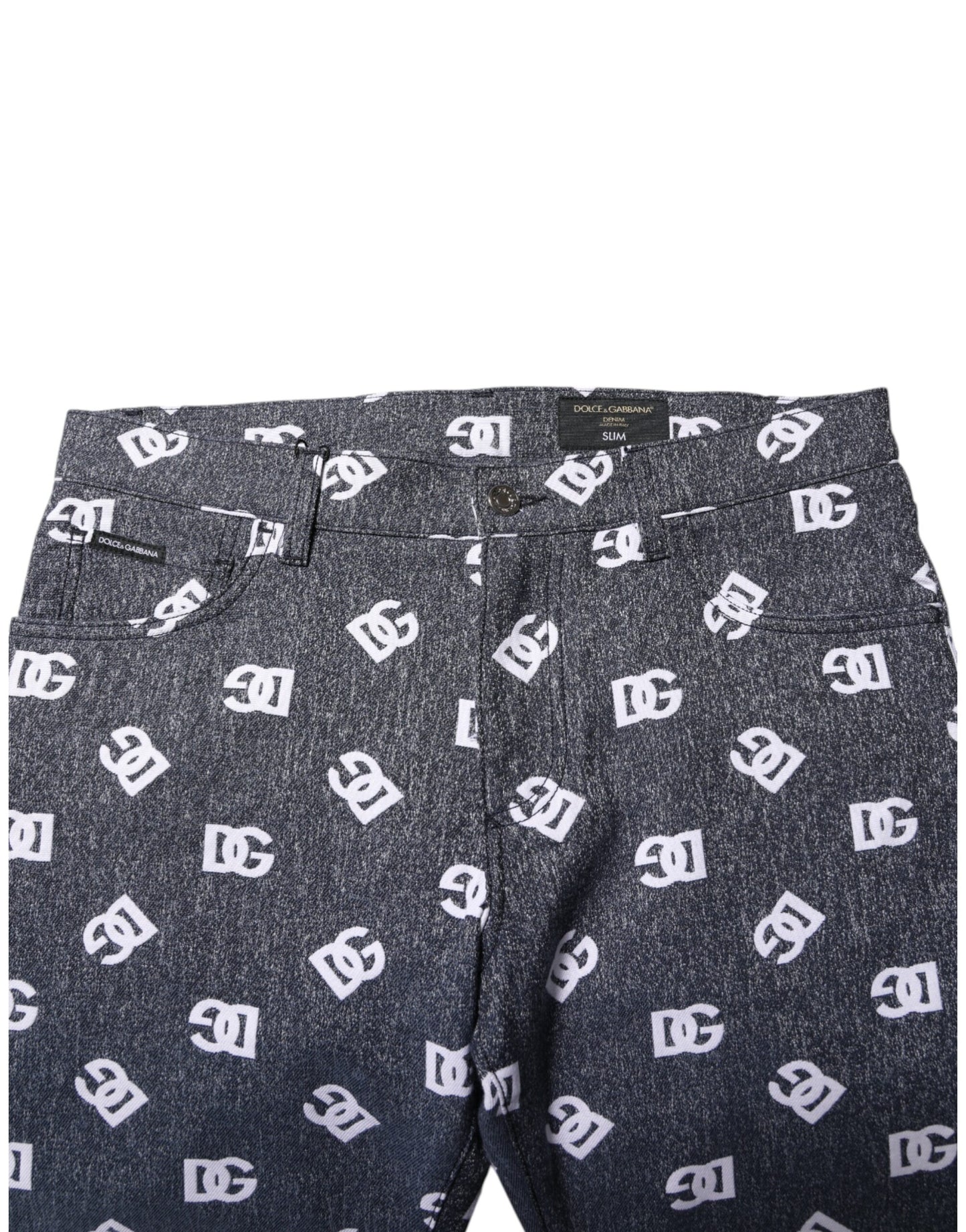 Dolce & Gabbana Dark Gray Logo Cotton Skinny Slim Denim Jeans Dolce & Gabbana