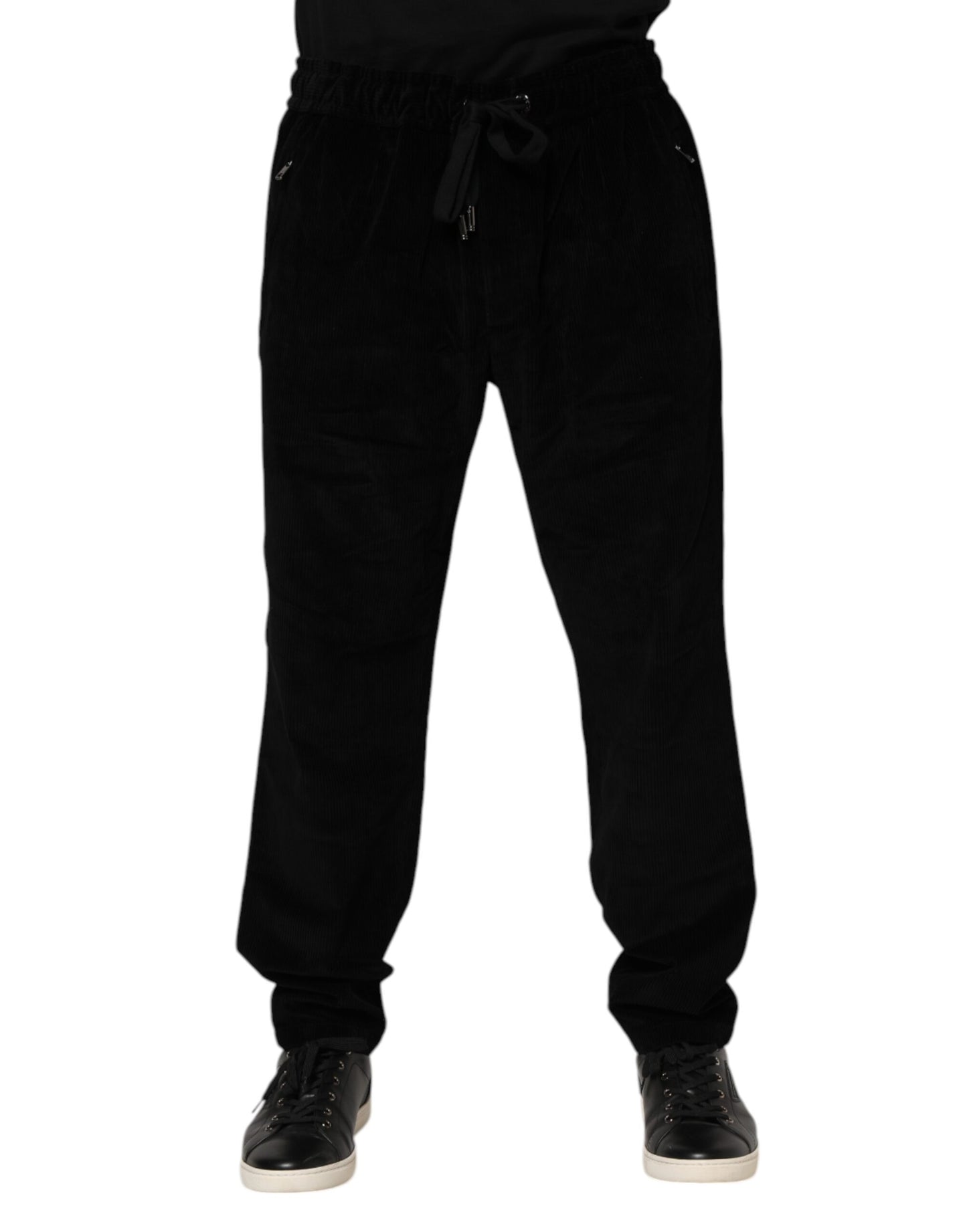 Dolce & Gabbana Black Cotton Men Jogger Sweatpants Pants Dolce & Gabbana