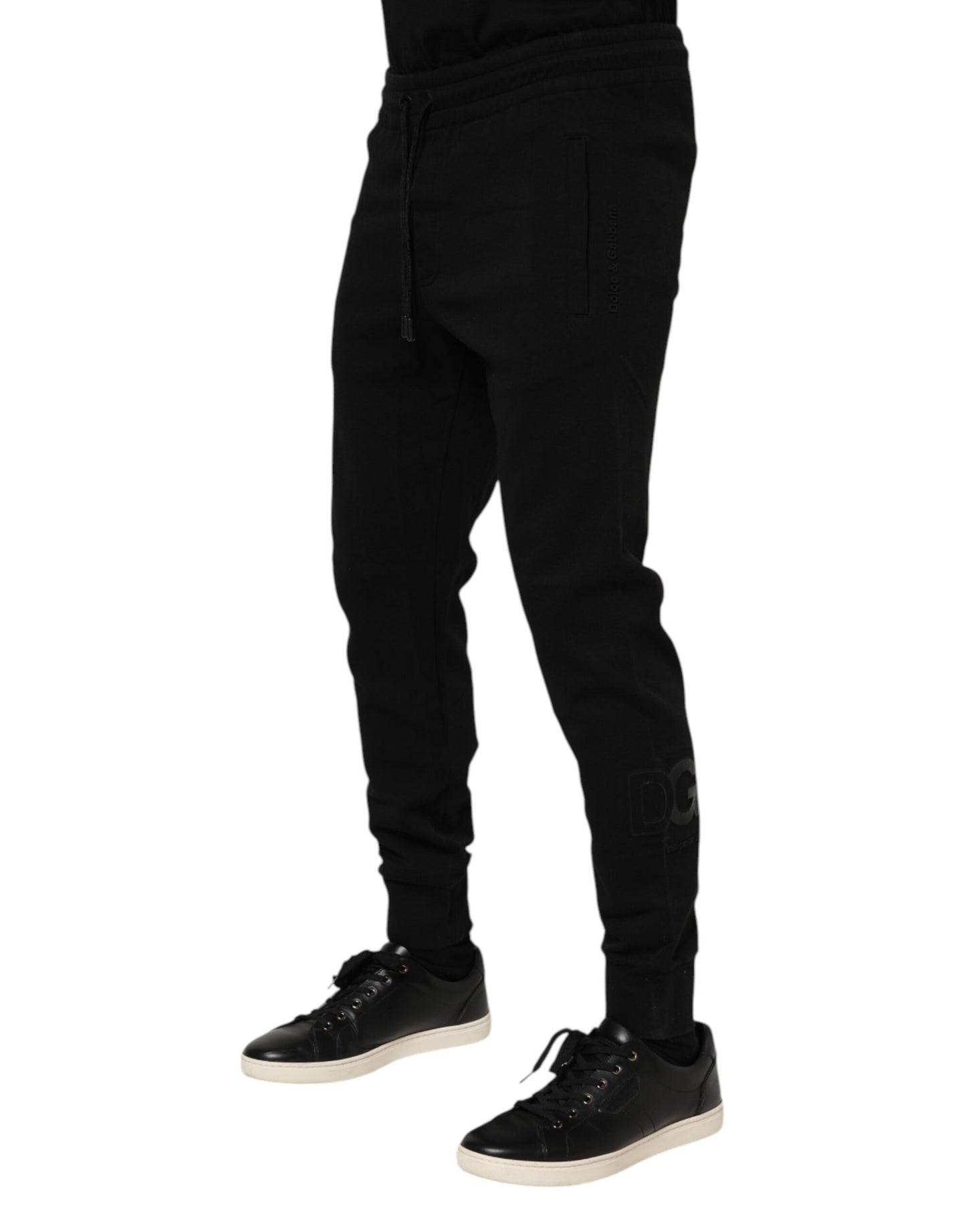 Dolce & Gabbana Black Cotton Men Jogger Sweatpants Pants Dolce & Gabbana