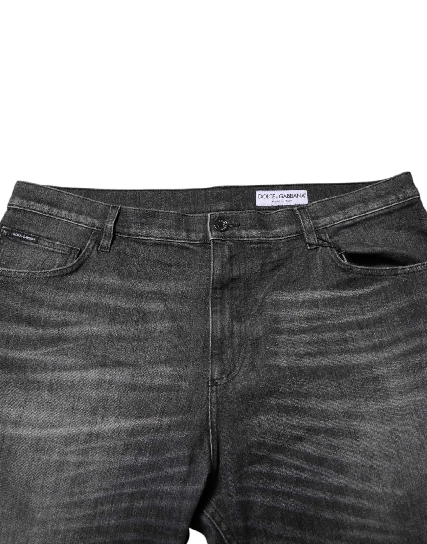 Dolce & Gabbana Gray Washed Cotton Loose Denim Jeans Dolce & Gabbana