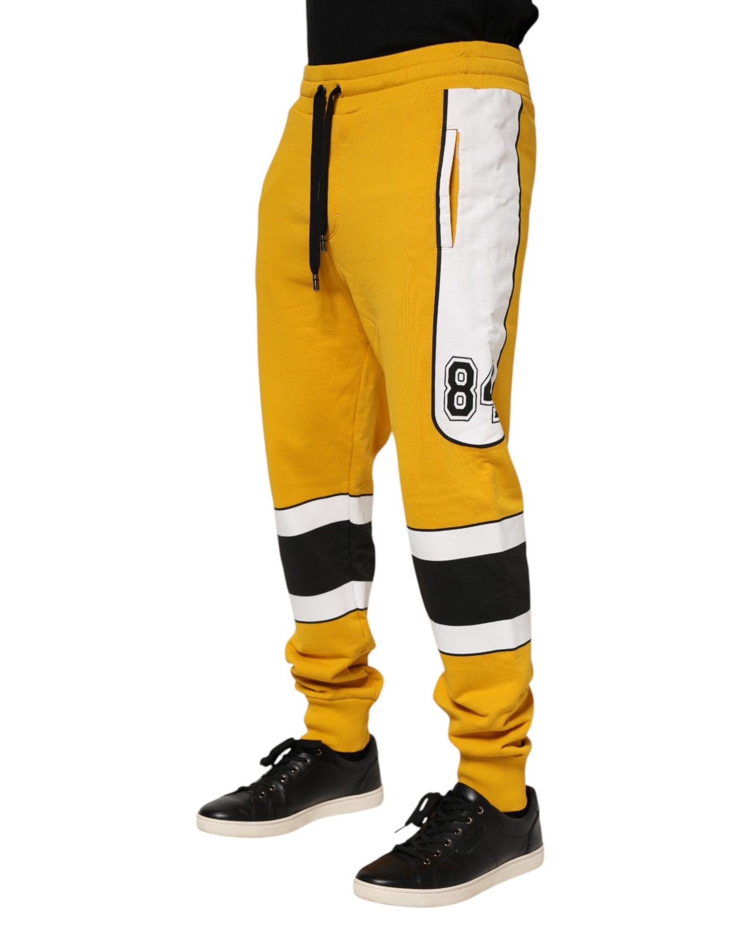 Dolce & Gabbana Yellow Cotton Sweatpants Jogger Pants Dolce & Gabbana