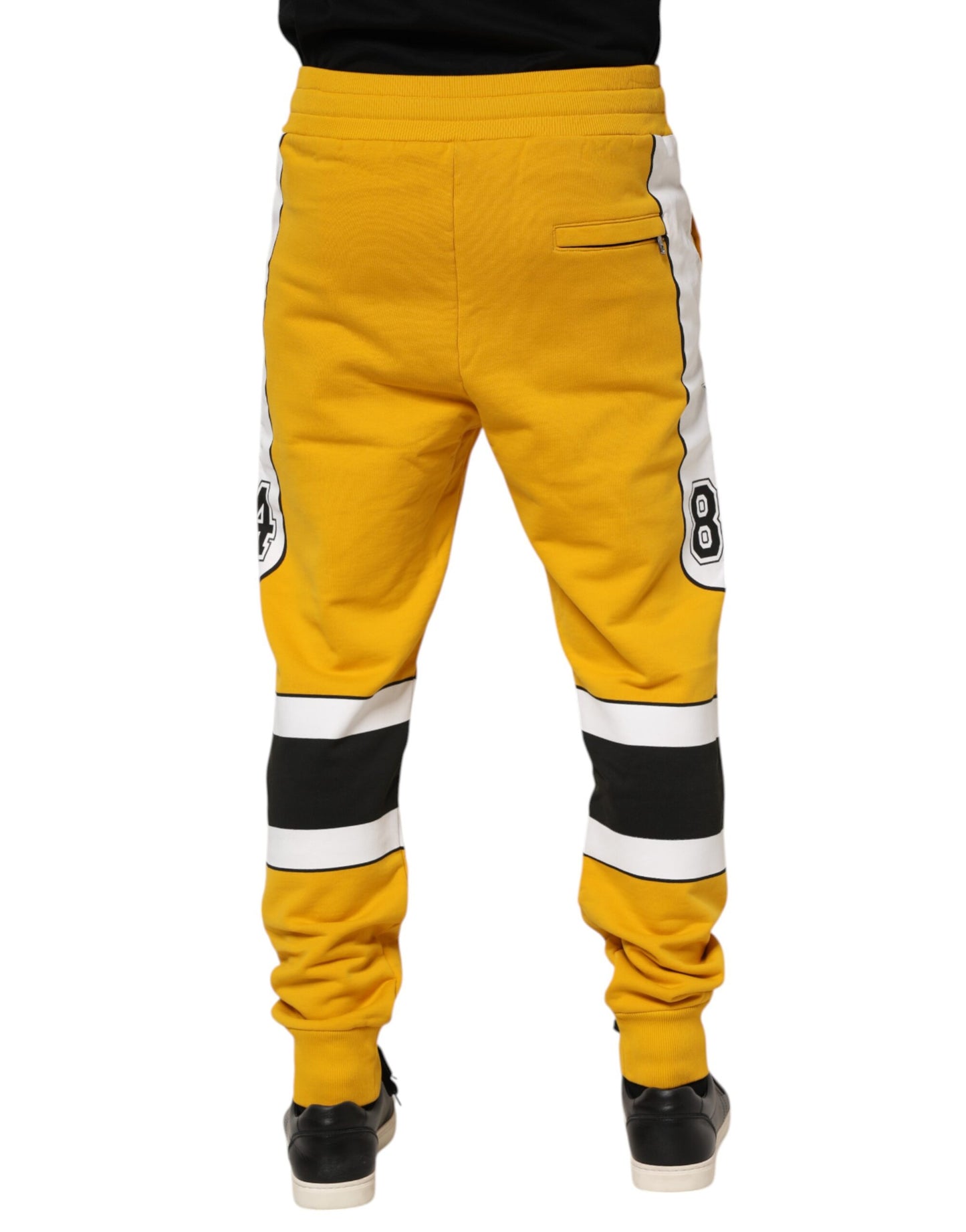 Dolce & Gabbana Yellow Cotton Sweatpants Jogger Pants Dolce & Gabbana