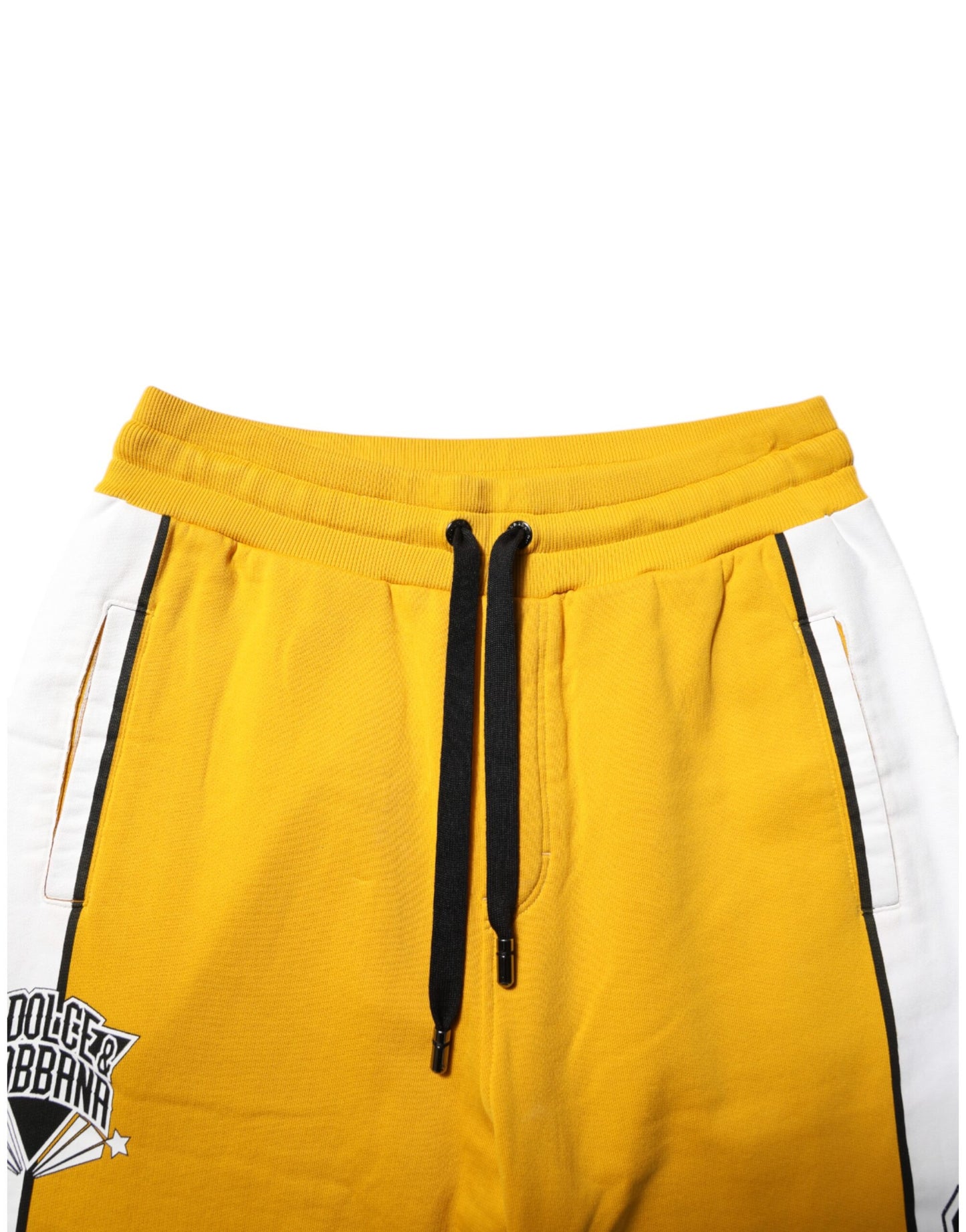 Dolce & Gabbana Yellow Cotton Sweatpants Jogger Pants Dolce & Gabbana