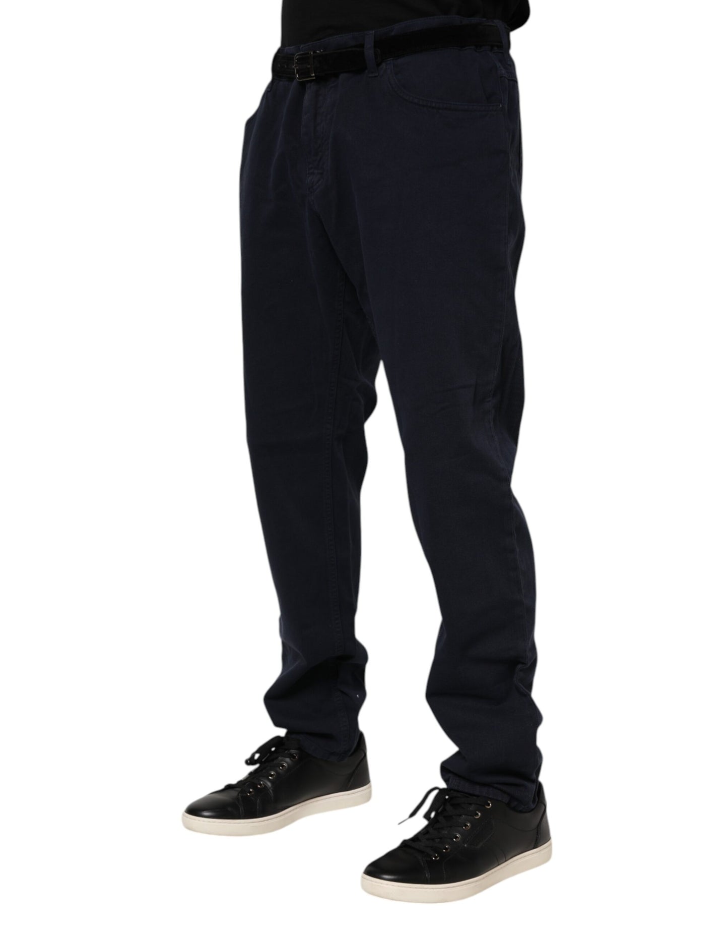 Dolce & Gabbana Black Cotton Tapered Denim Jeans Dolce & Gabbana