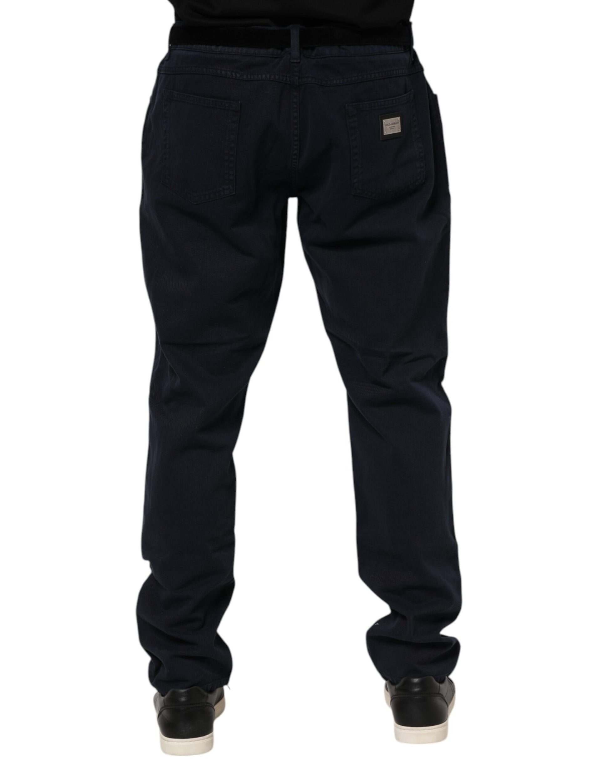 Dolce & Gabbana Black Cotton Tapered Denim Jeans Dolce & Gabbana