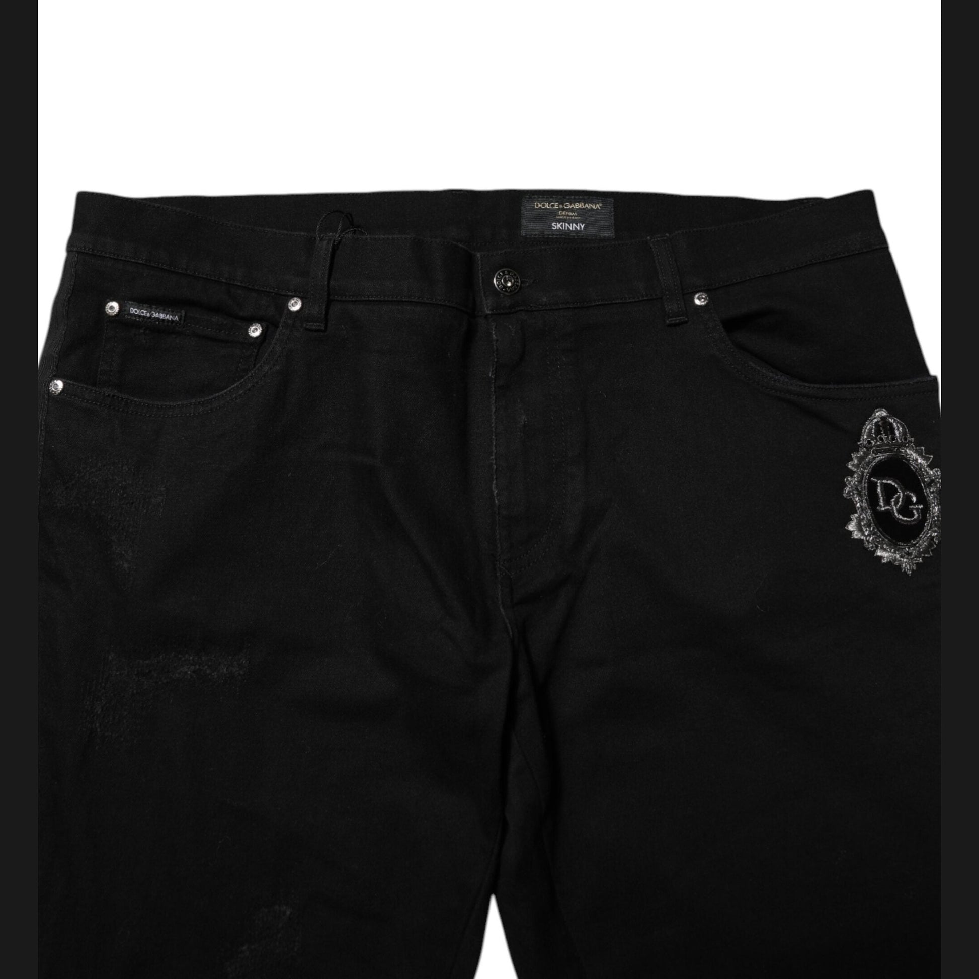 Dolce & Gabbana Black Cotton Skinny Men Denim Jeans Dolce & Gabbana
