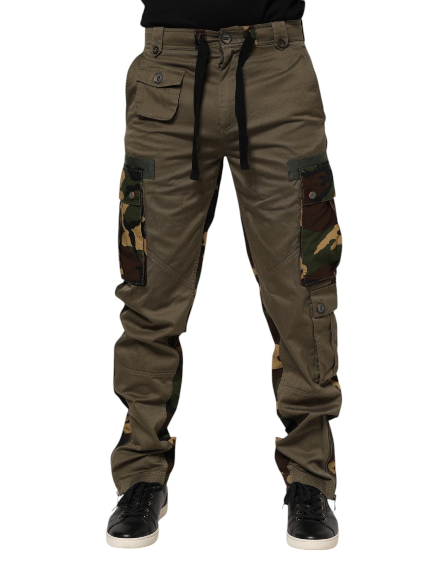 Dolce & Gabbana Brown Cotton Camouflage Cargo Pants Dolce & Gabbana