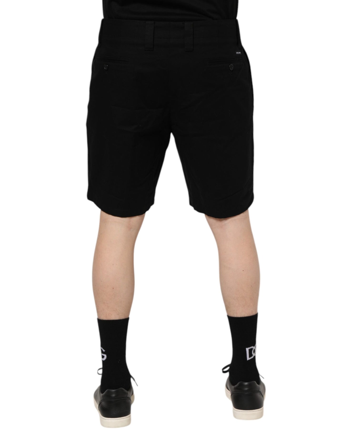 Dolce & Gabbana Black Cotton Knee Length Men Bermuda Shorts Dolce & Gabbana