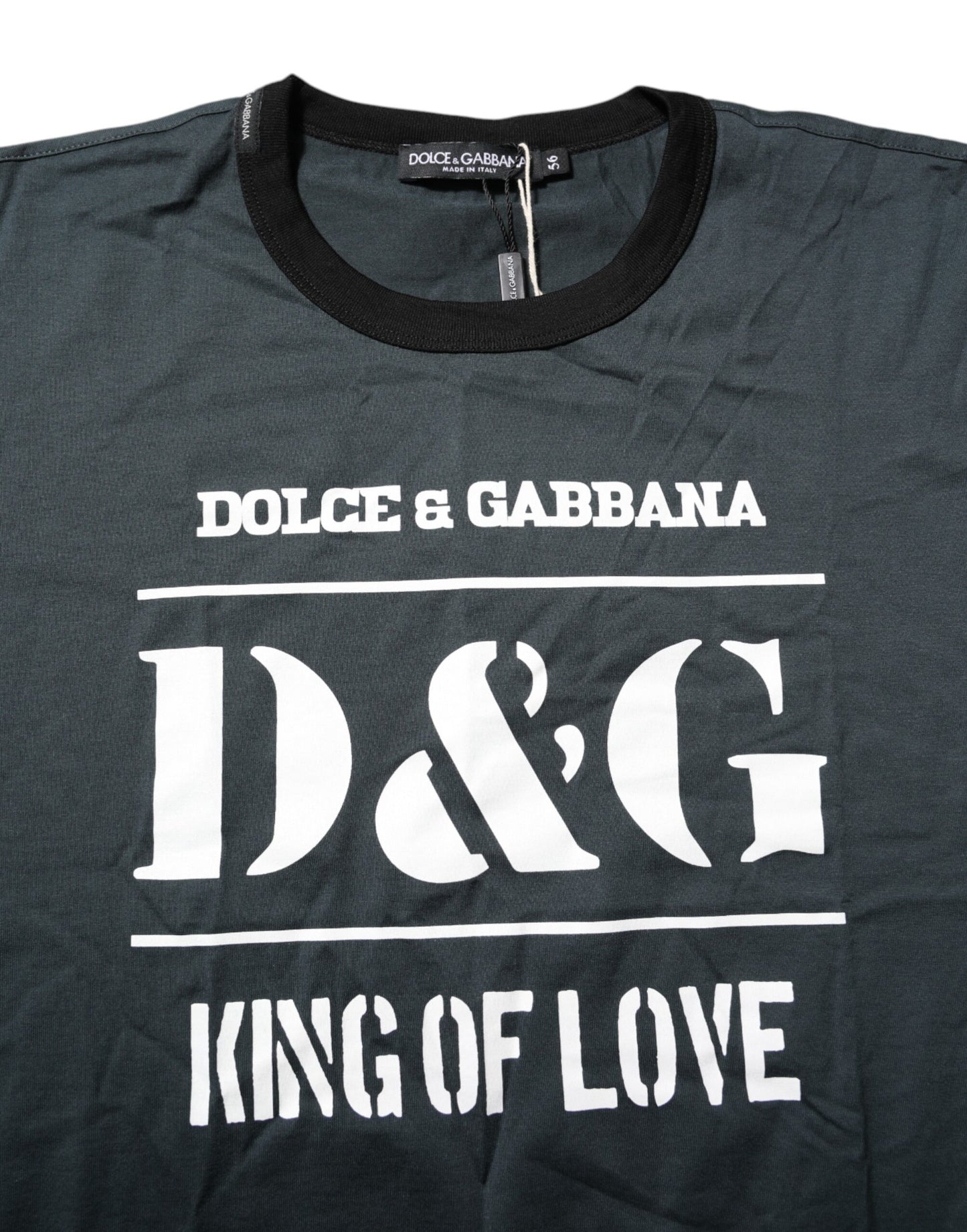 Dolce & Gabbana Black Cotton Printed Short Sleeves T-shirt Dolce & Gabbana