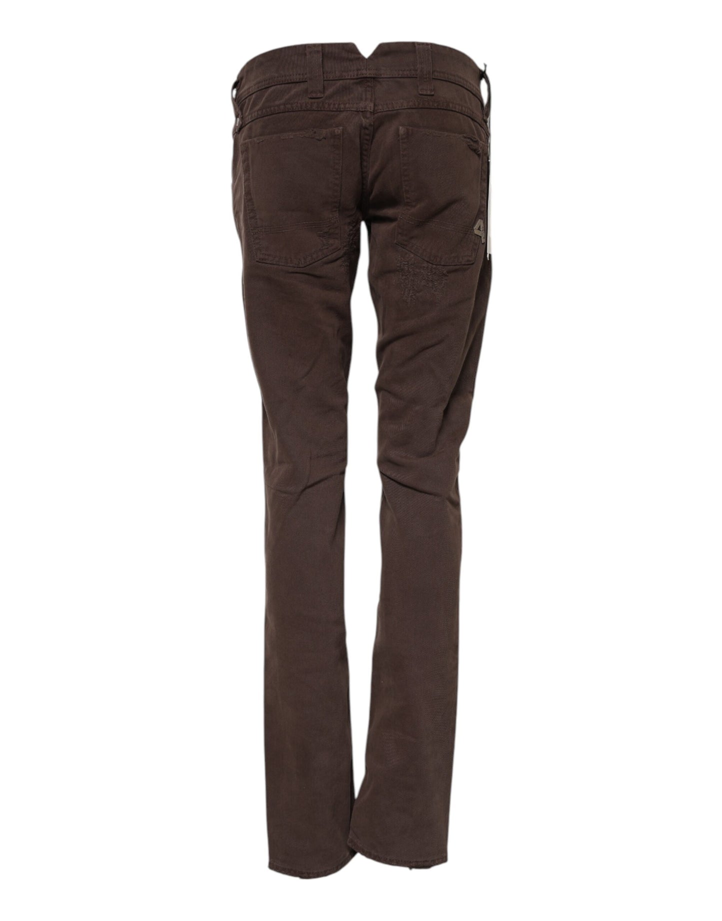 CYCLE Brown Cotton Low Waist Skinny Casual Jeans CYCLE