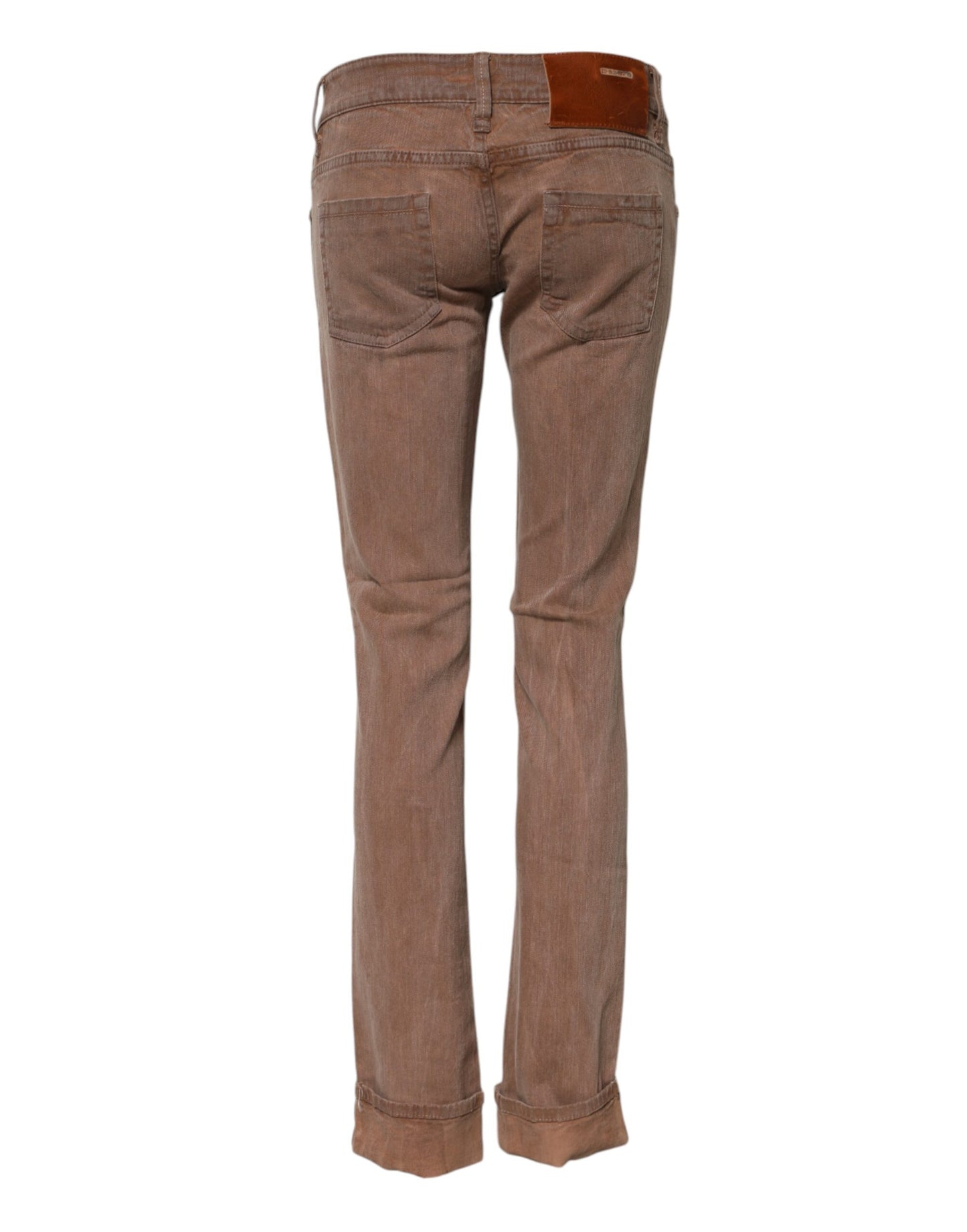 Acht Brown Cotton Slim Fit Denim Low Waist Jeans Acht