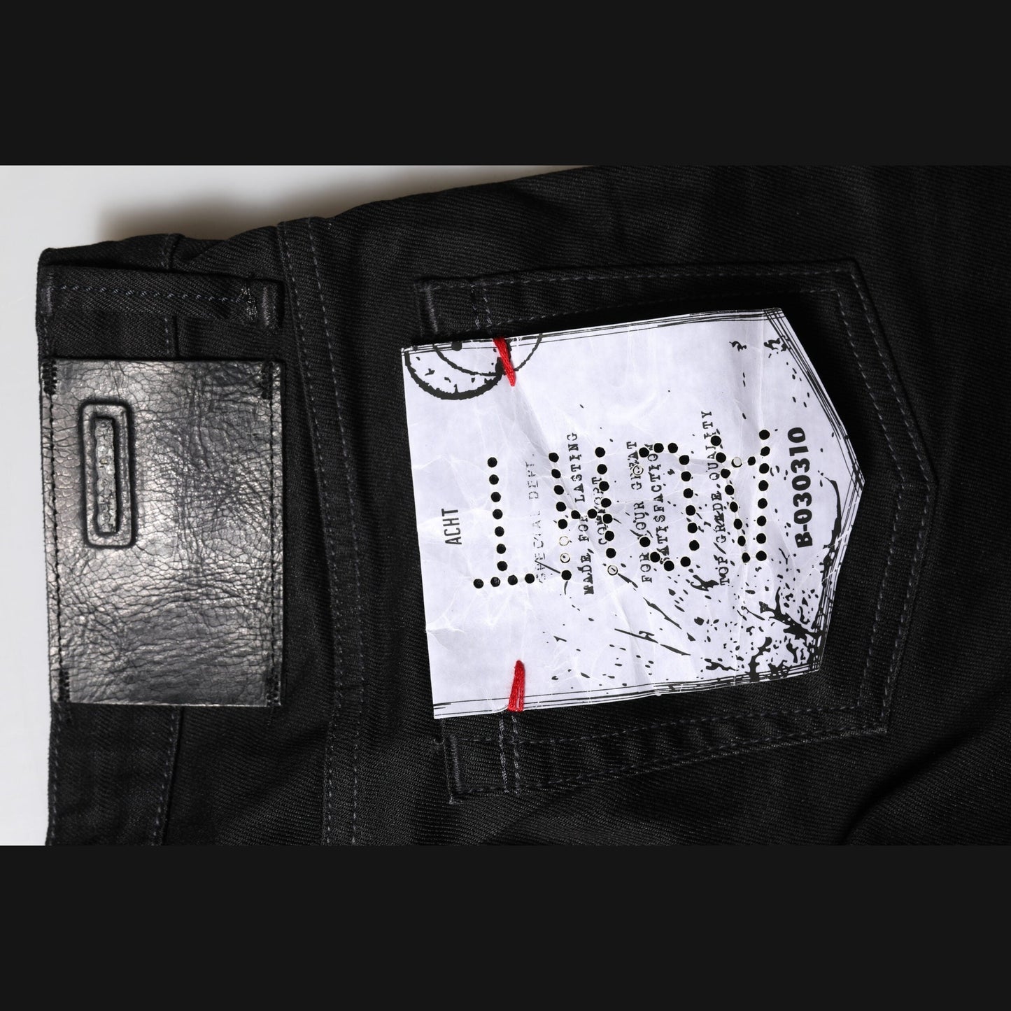 Acht Black Cotton Slim Fit Denim Low Waist Denim Jeans Acht