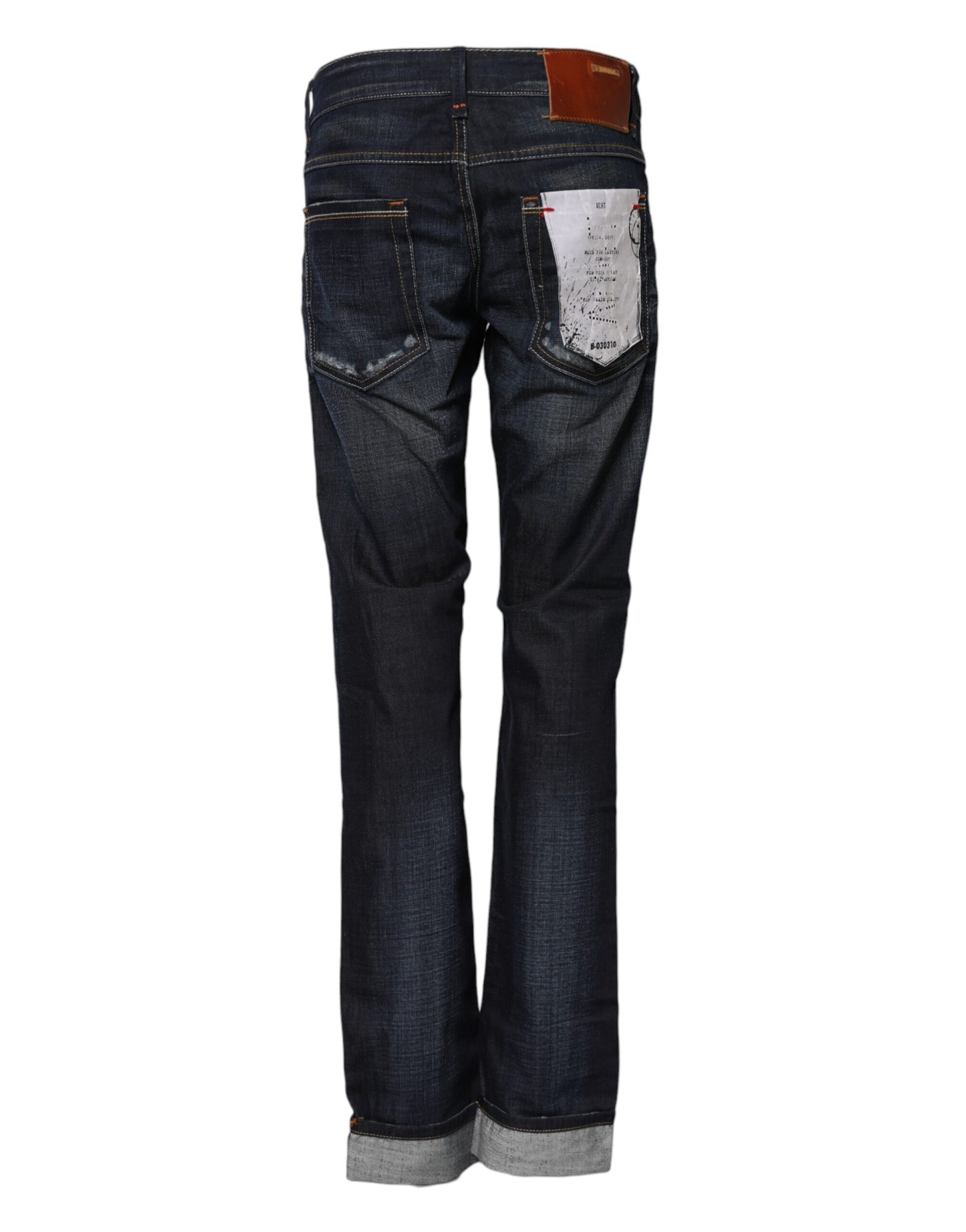 Acht Blue Washed Cotton Mid Waist Flared Denim Jeans Acht
