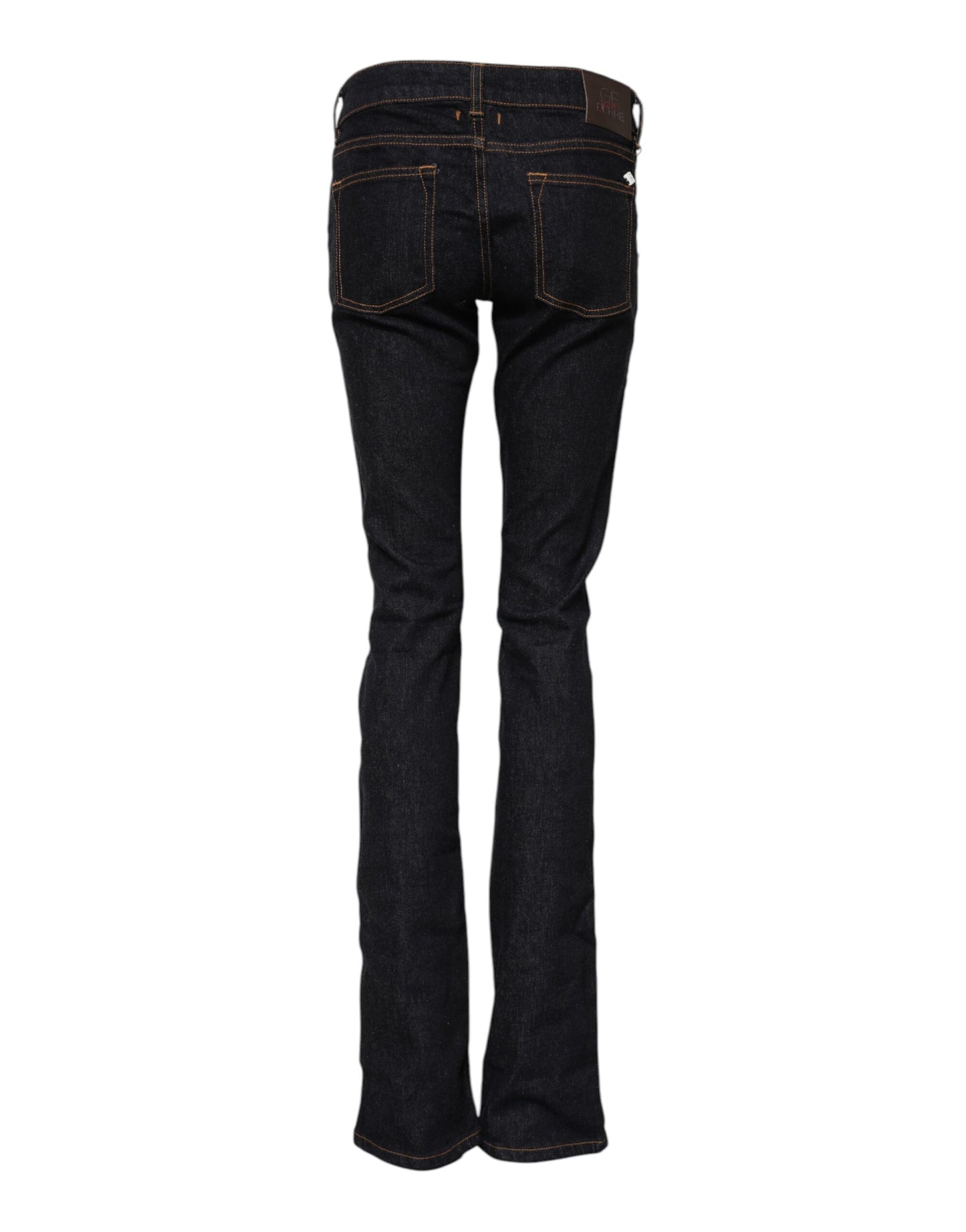 GF Ferre Dark Blue Cotton Mid Waisted Skinny Denim Jeans GF Ferre