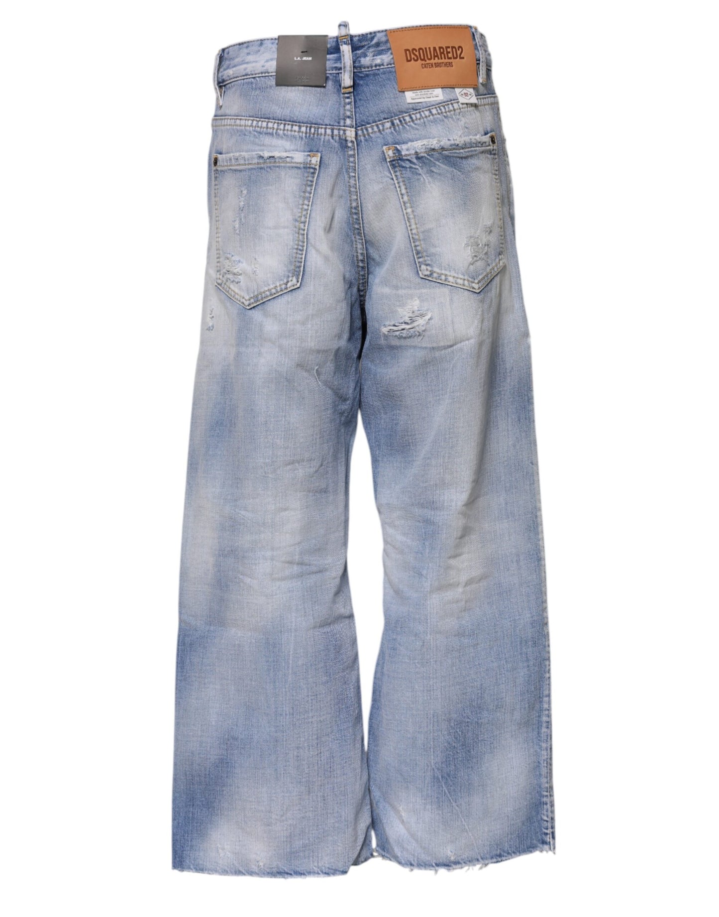 Dsquared² Blue Washed High Waist Wide Leg Jeans Dsquared²