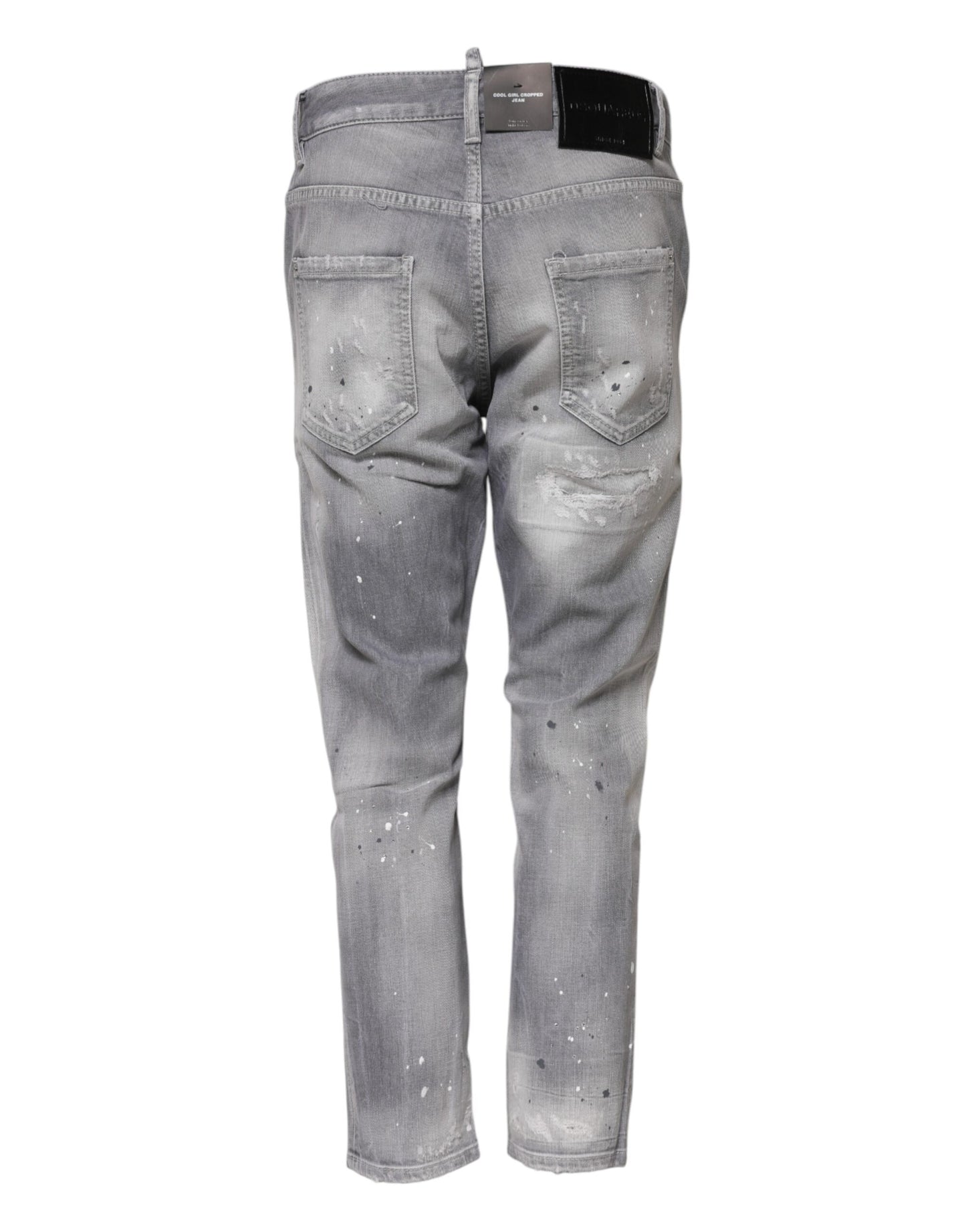 Dsquared² Gray Washed Mid Waist Tapered Jeans Dsquared²
