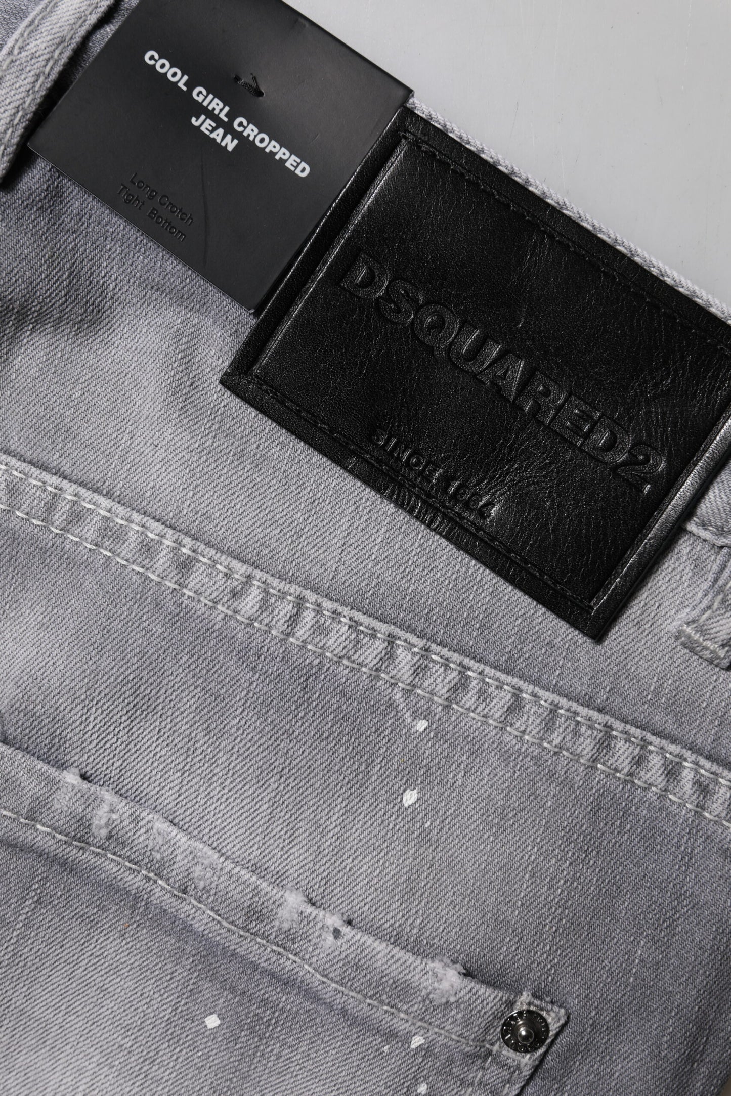 Dsquared² Gray Washed Mid Waist Tapered Jeans Dsquared²