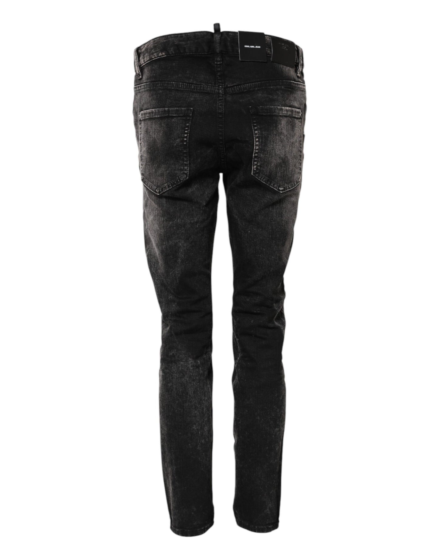 Dsquared² Black Washed Mid Waist Tapered Denim Jeans Dsquared²