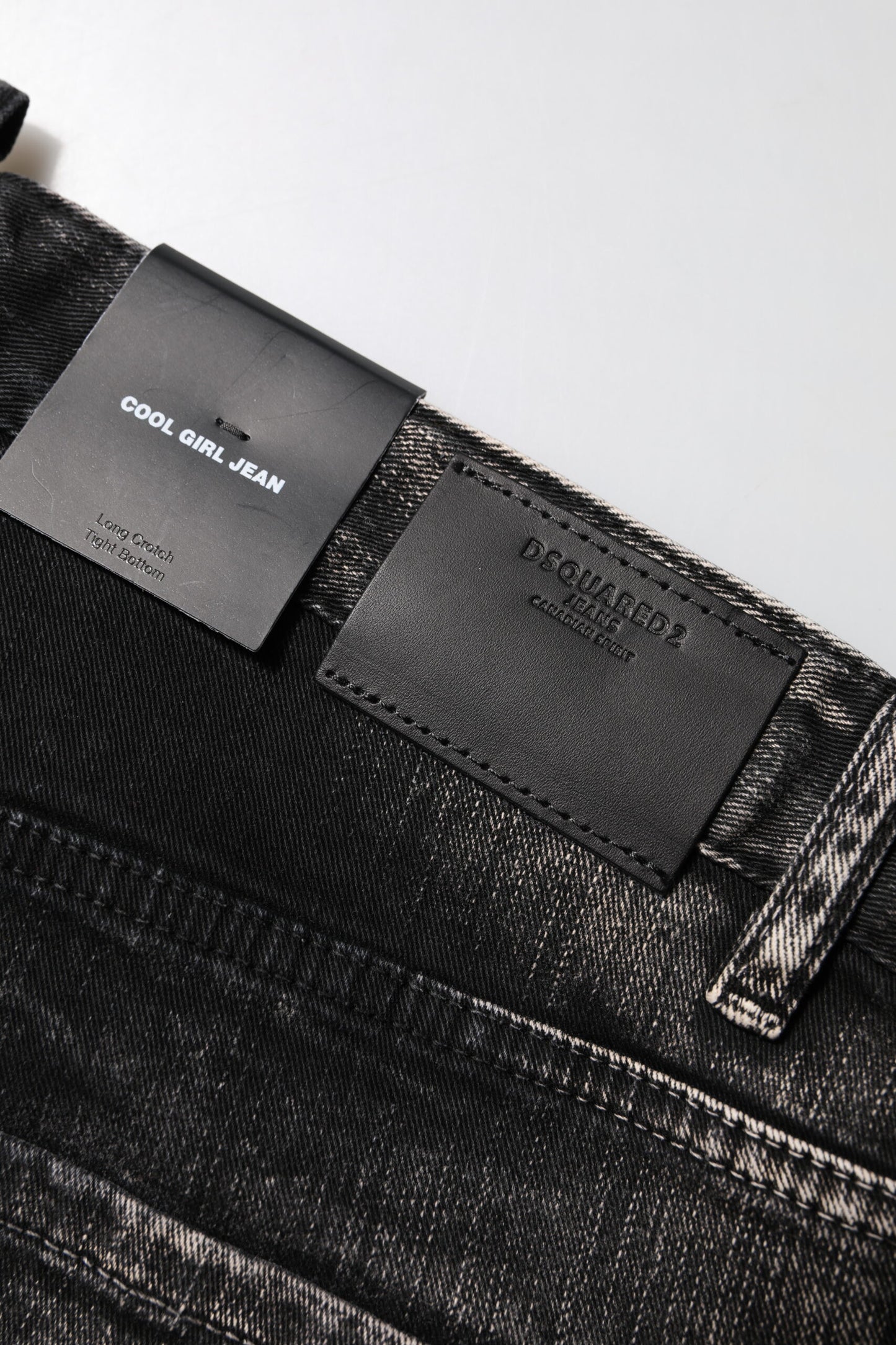 Dsquared² Black Washed Mid Waist Tapered Denim Jeans Dsquared²