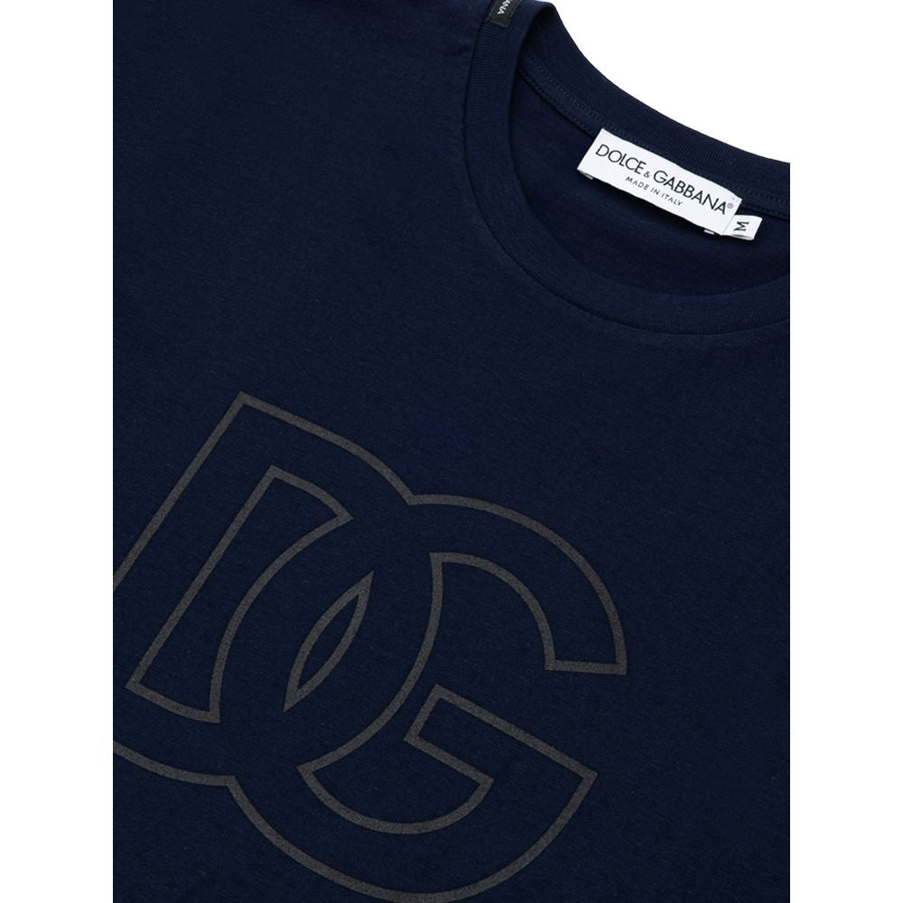 Dolce & Gabbana Blue Cotton T-Shirt Dolce & Gabbana