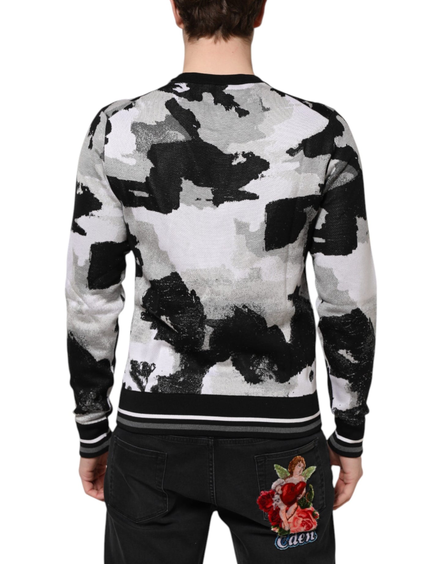 Dolce & Gabbana Multicolor Silk Camouflage Pullover Sweater Dolce & Gabbana