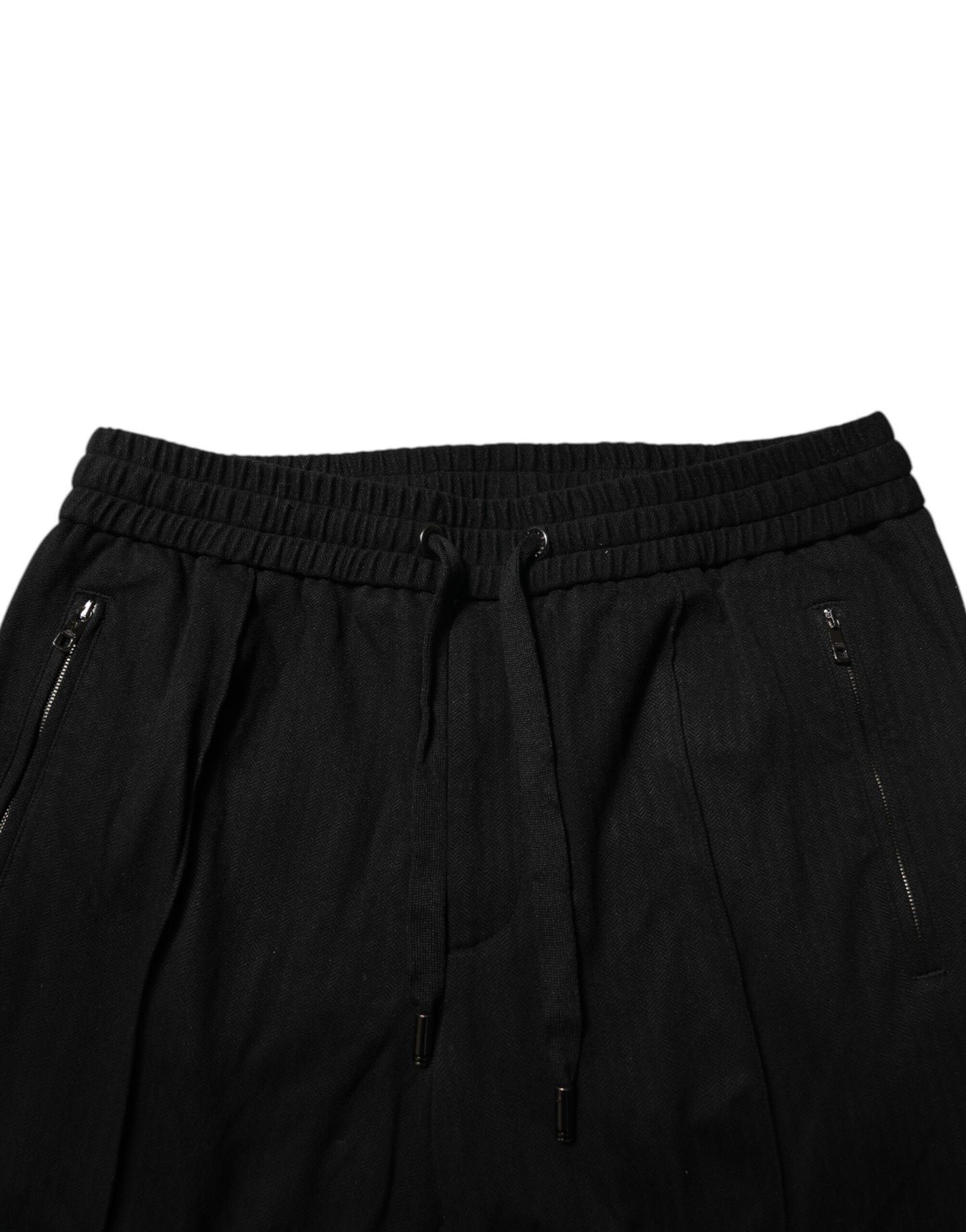 Dolce & Gabbana Black Viscose Skinny Logo Men Jogger Pants Dolce & Gabbana