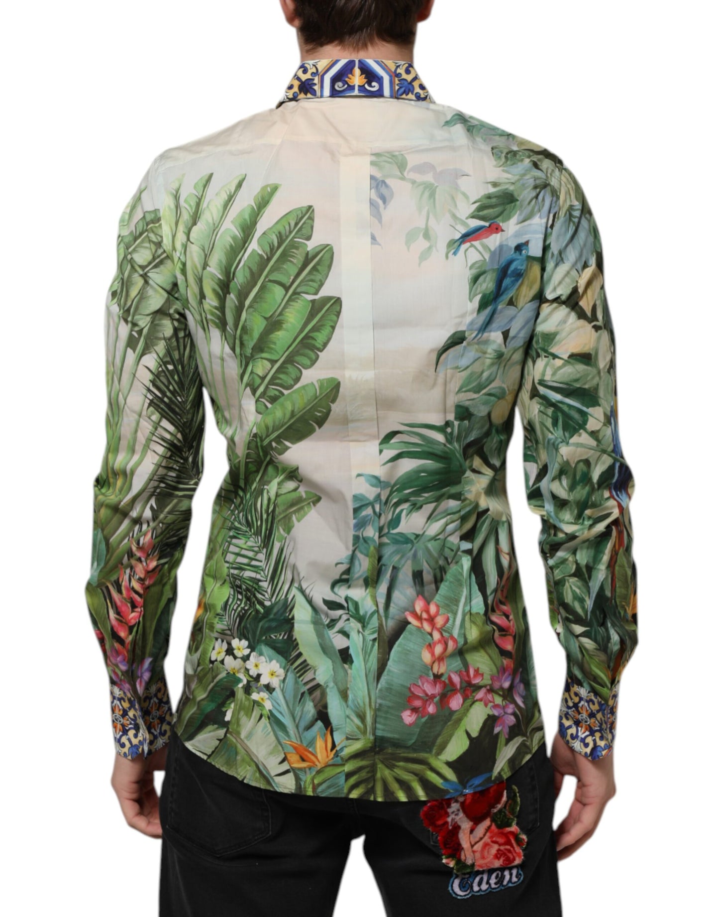 Dolce & Gabbana Multicolor Jungle Print GOLD Formal Shirt Dolce & Gabbana