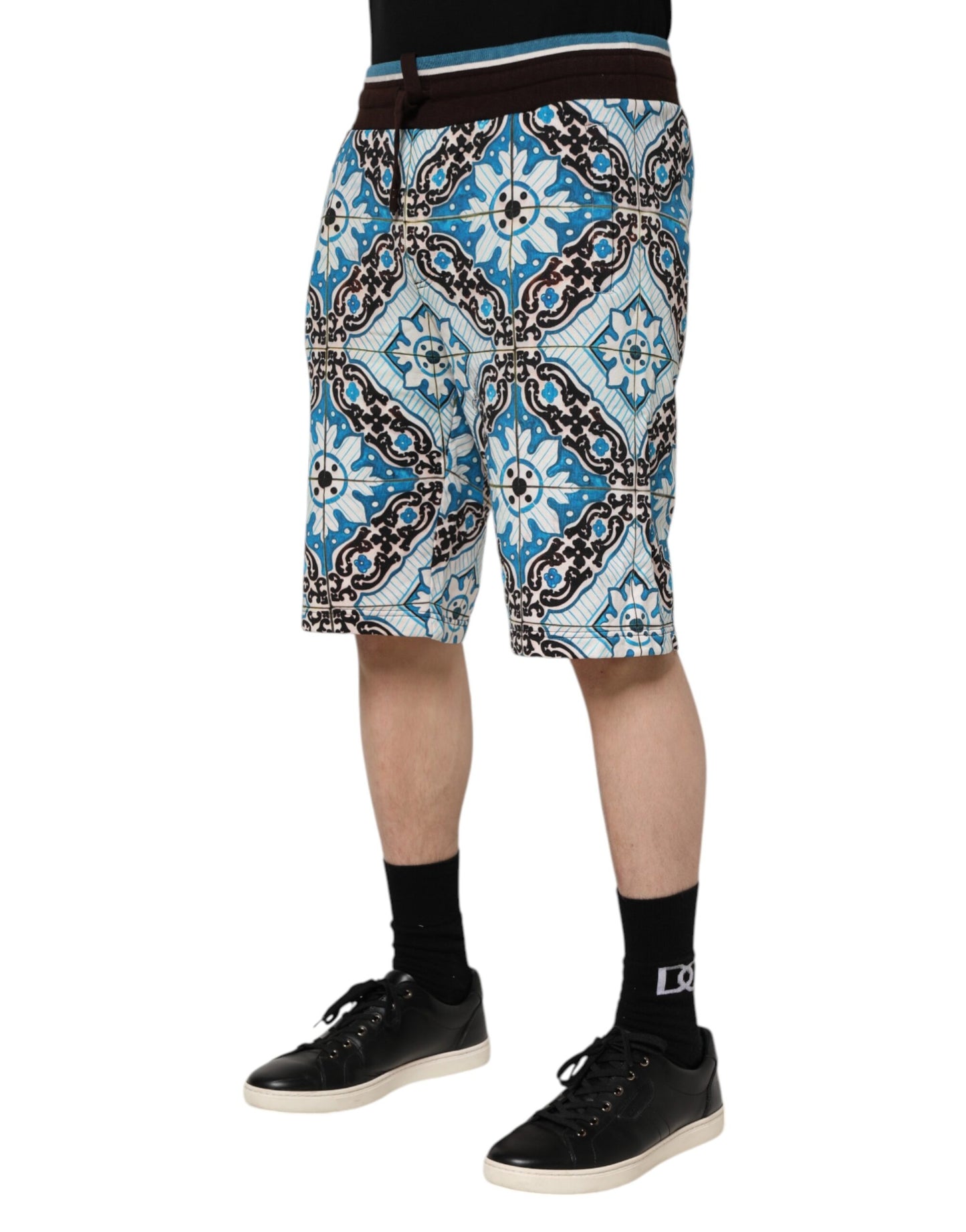 Dolce & Gabbana Multicolor Cotton Maiolica Print Bermuda Shorts Dolce & Gabbana