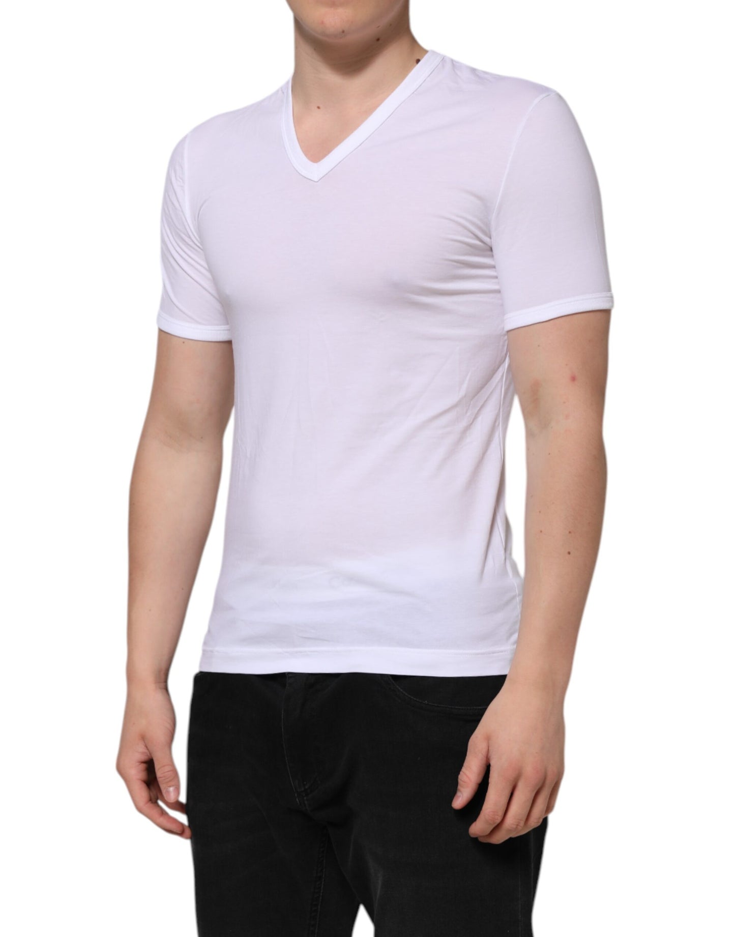 Dolce & Gabbana White Short Sleeves V-neck Underwear T-shirt Dolce & Gabbana