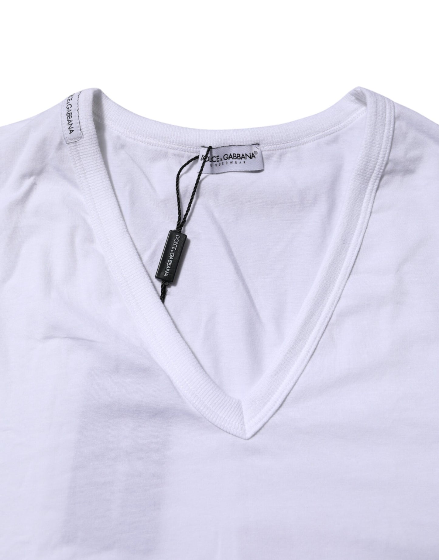 Dolce & Gabbana White Short Sleeves V-neck Underwear T-shirt Dolce & Gabbana