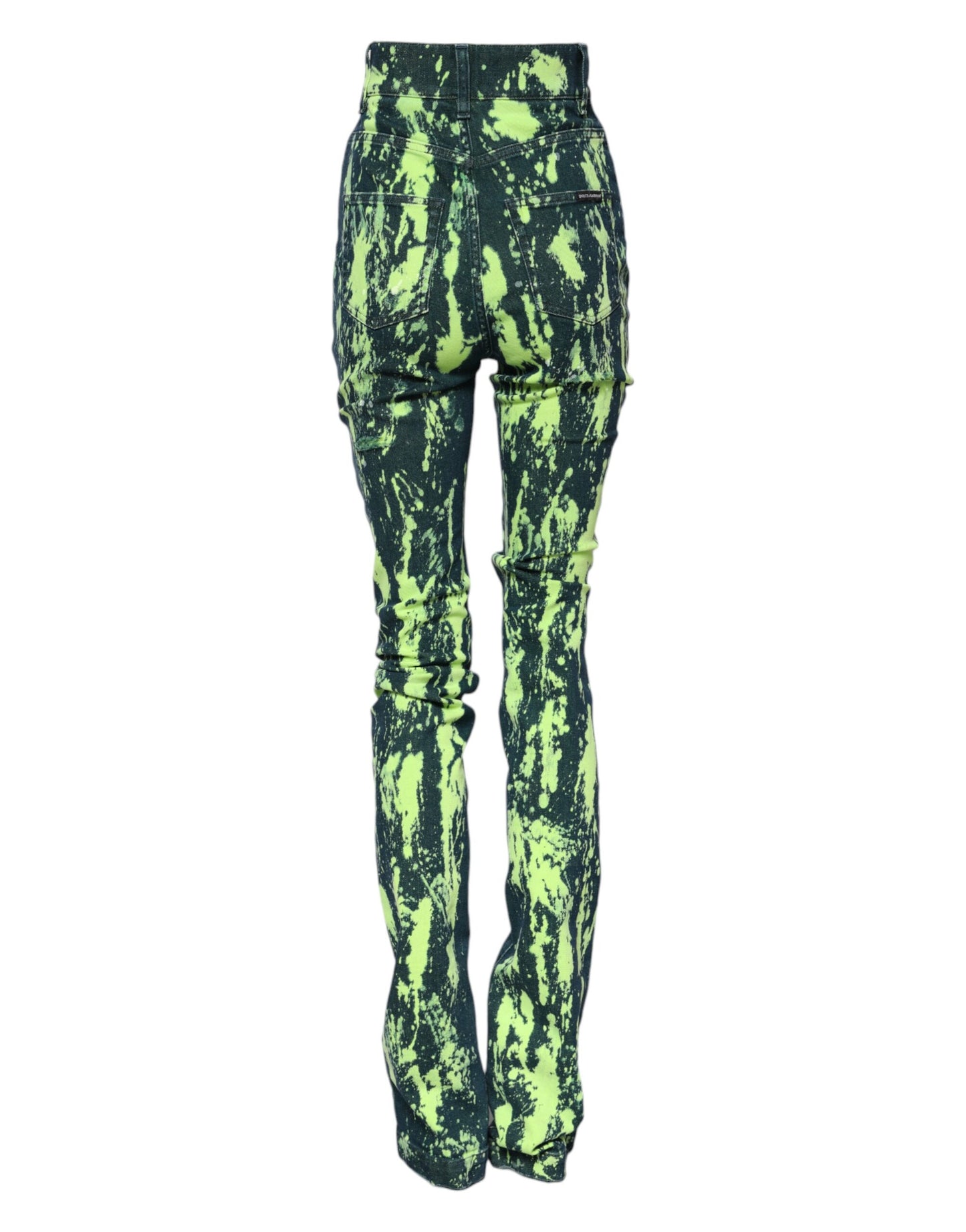 Dolce & Gabbana Green Color Splash High Waist Denim Jeans Dolce & Gabbana